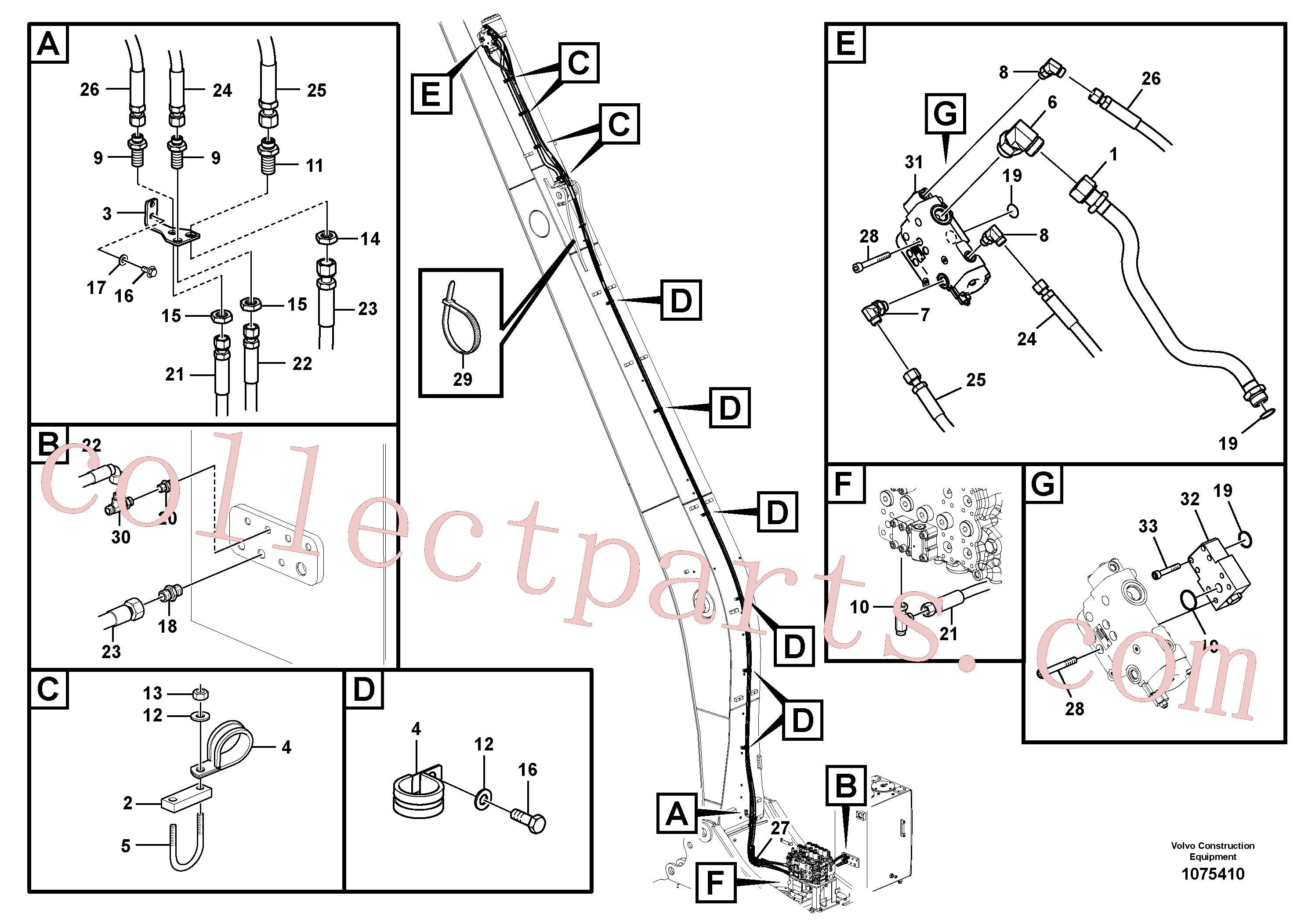 VOE14660672 for Volvo Working hydraulic, dipper arm rupture(1075410 assembly)