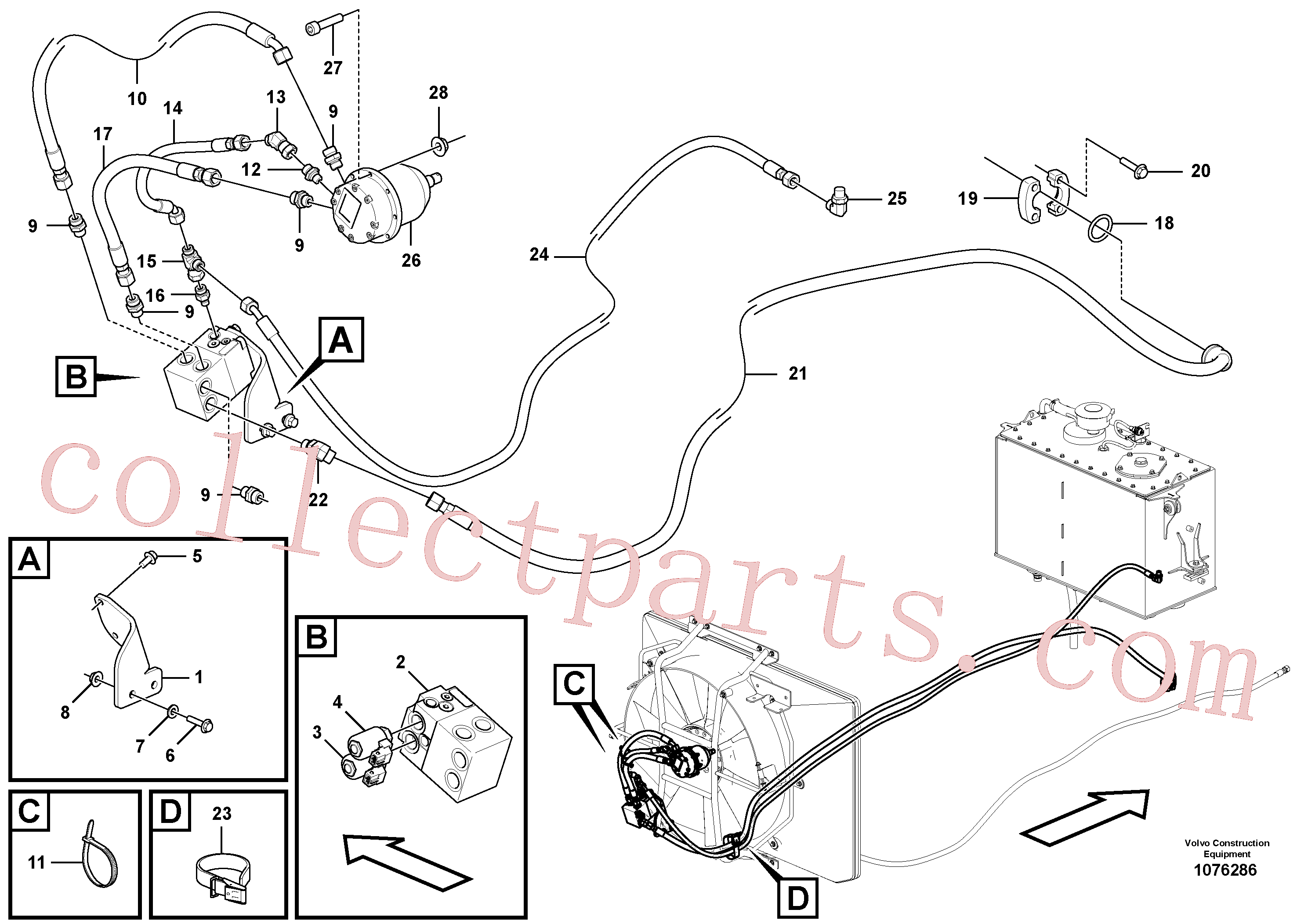 VOE11714323 for Volvo Hoses to fan drive(1076286 assembly)