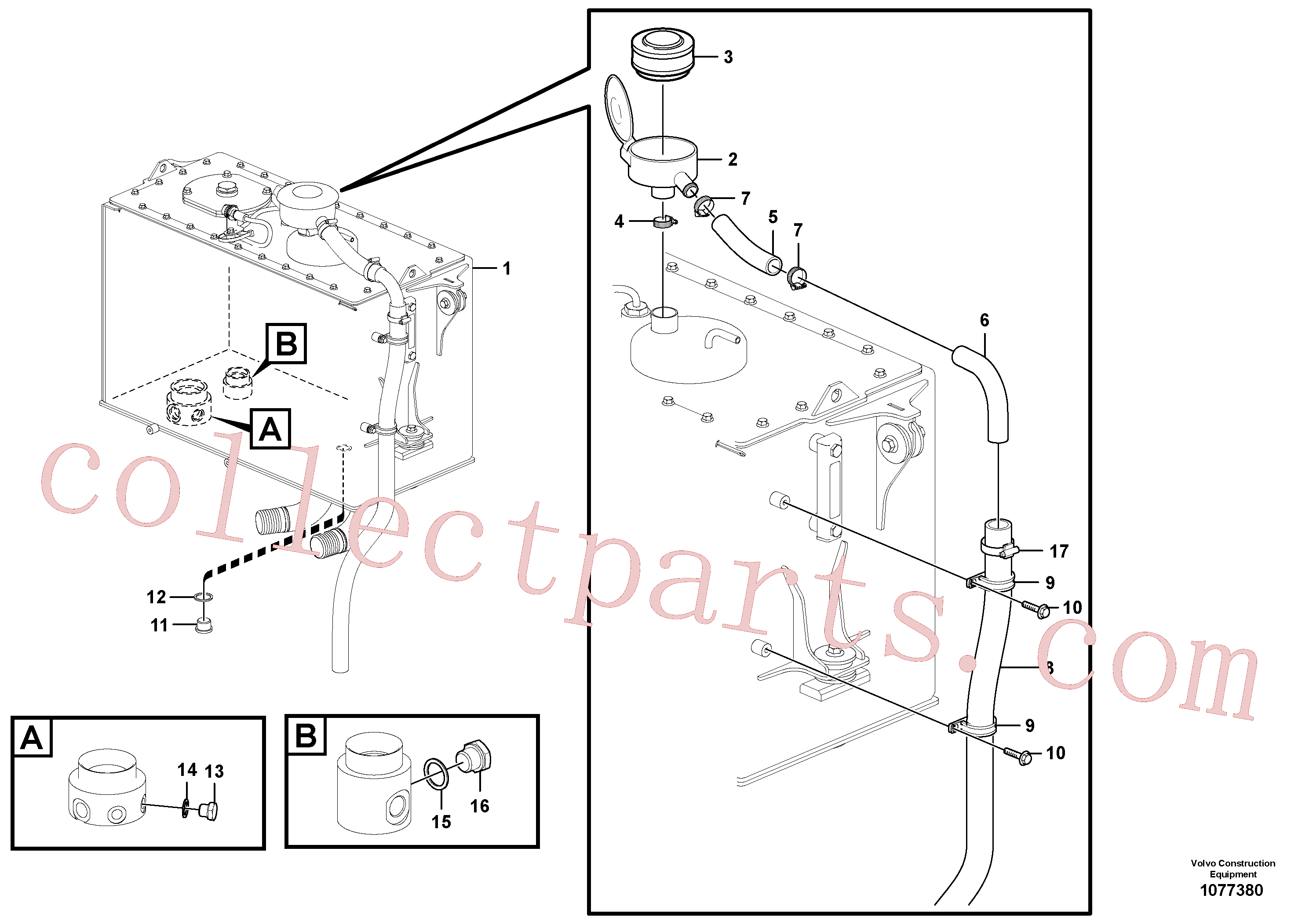 VOE11061924 for Volvo Hydraulic fluid tank, ventilation(1077380 assembly)