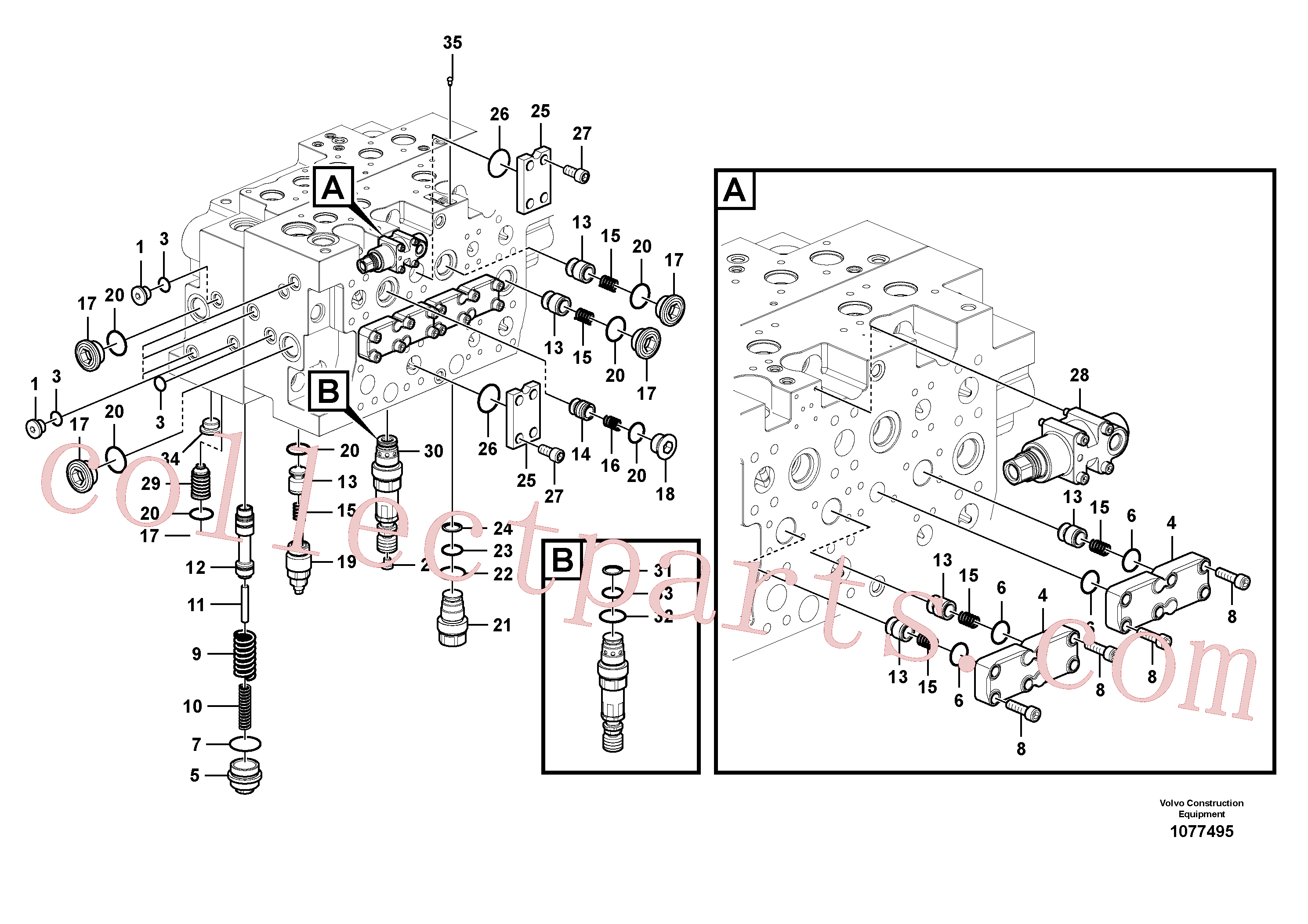 SA8230-36620 for Volvo Main control valve(1077495 assembly)