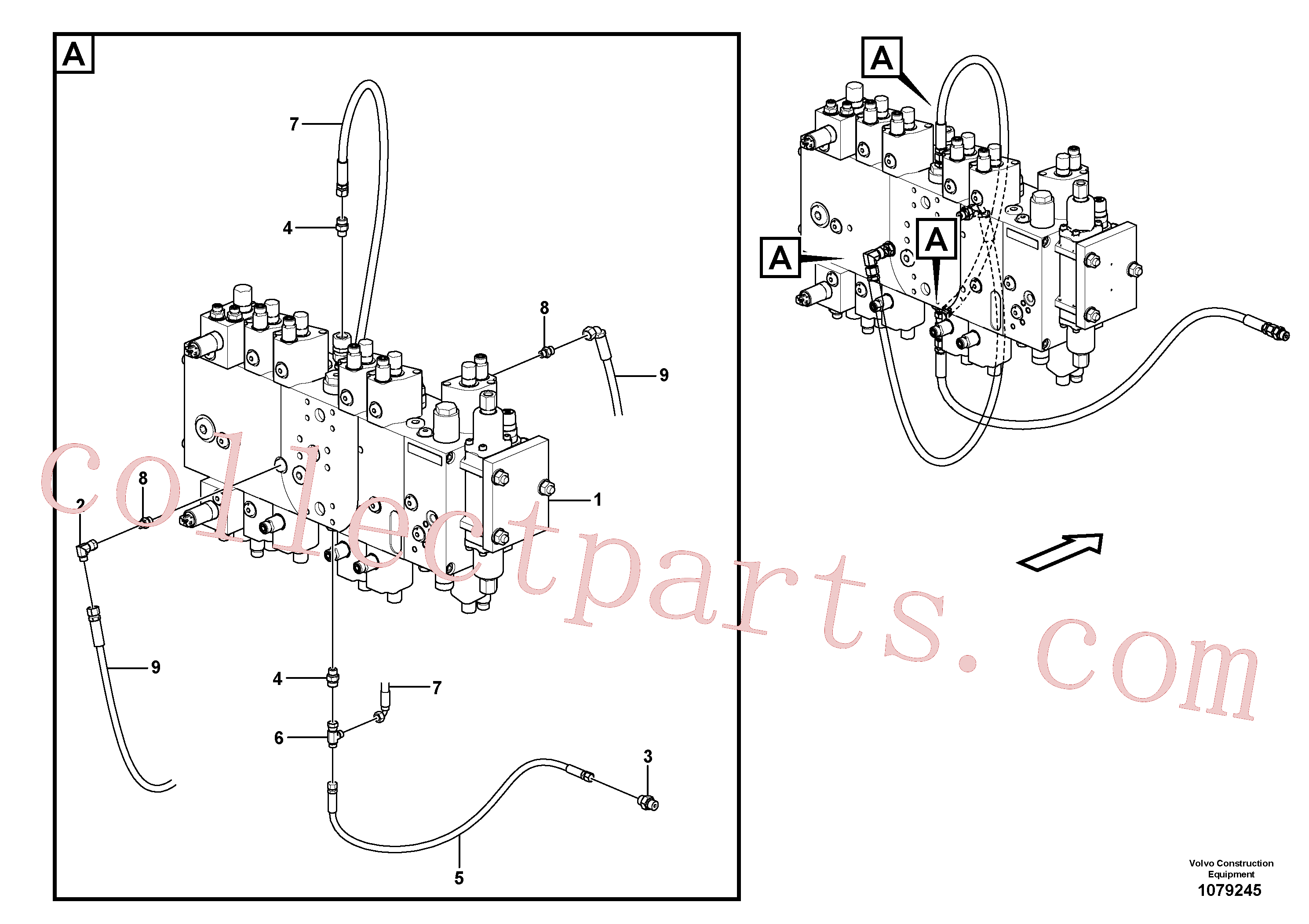 VOE14211855 for Volvo Servo system, control valve piping.(1079245 assembly)