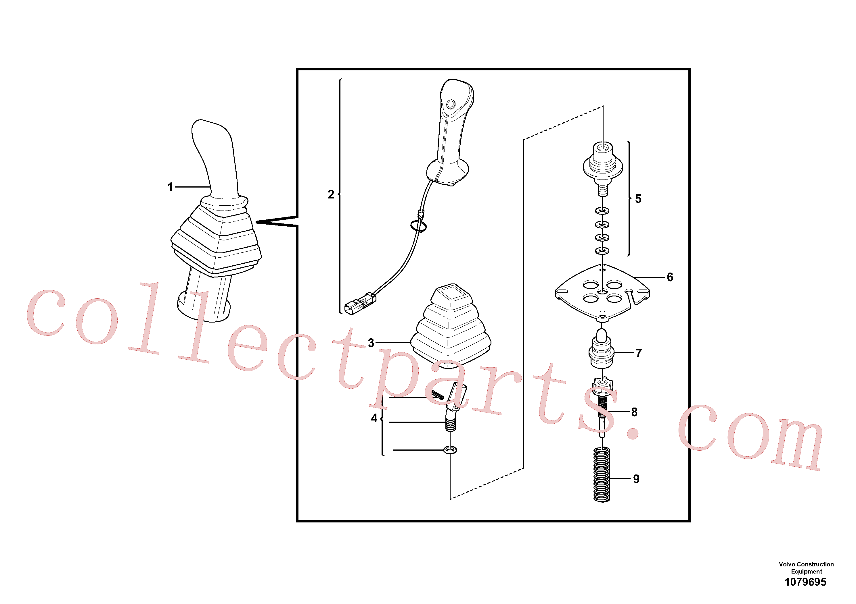 VOE15635425 for Volvo Control lever : dipper arm / slewing ( left )(1079695 assembly)