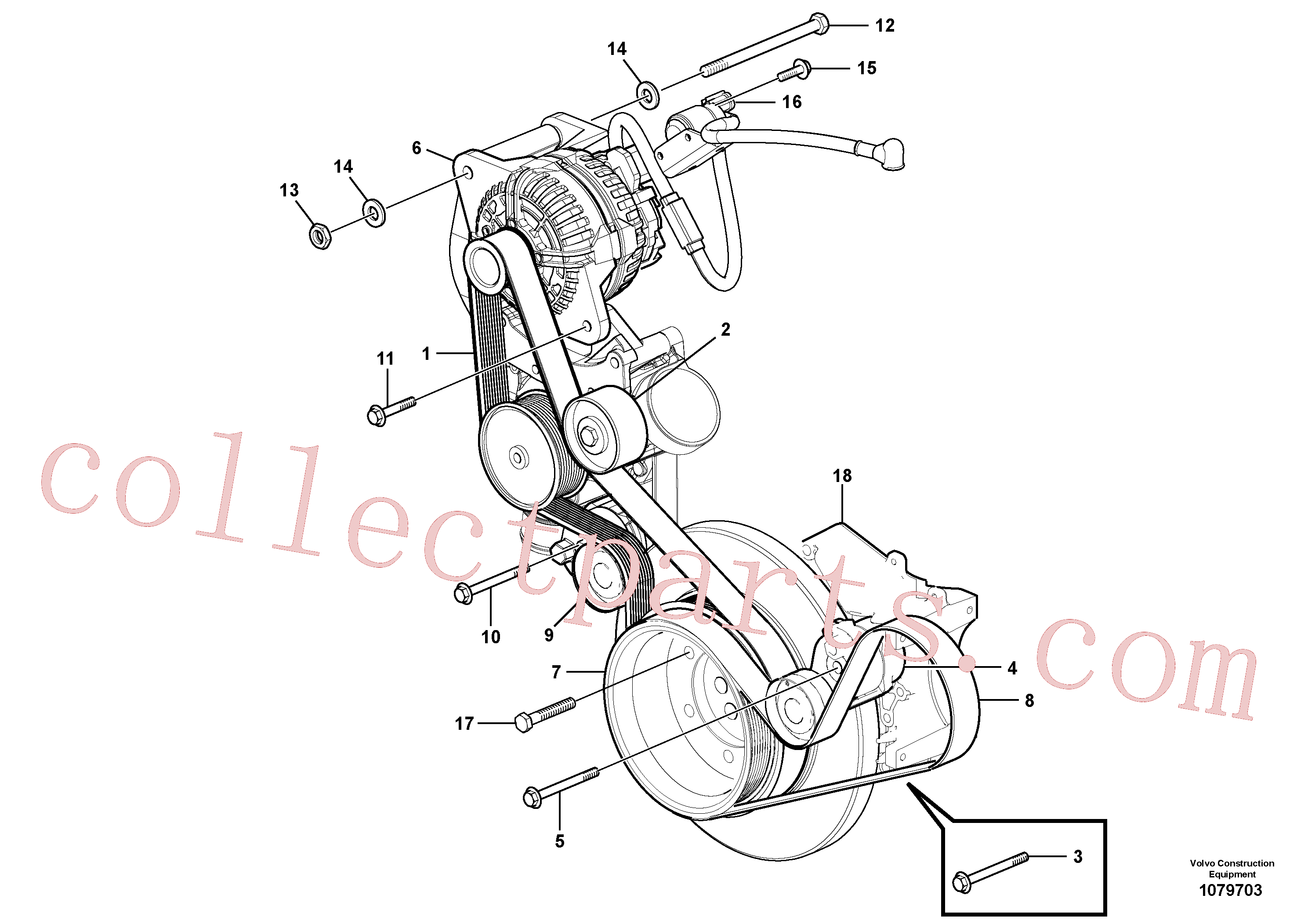 VOE20542497 for Volvo Belt transmission(1079703 assembly)