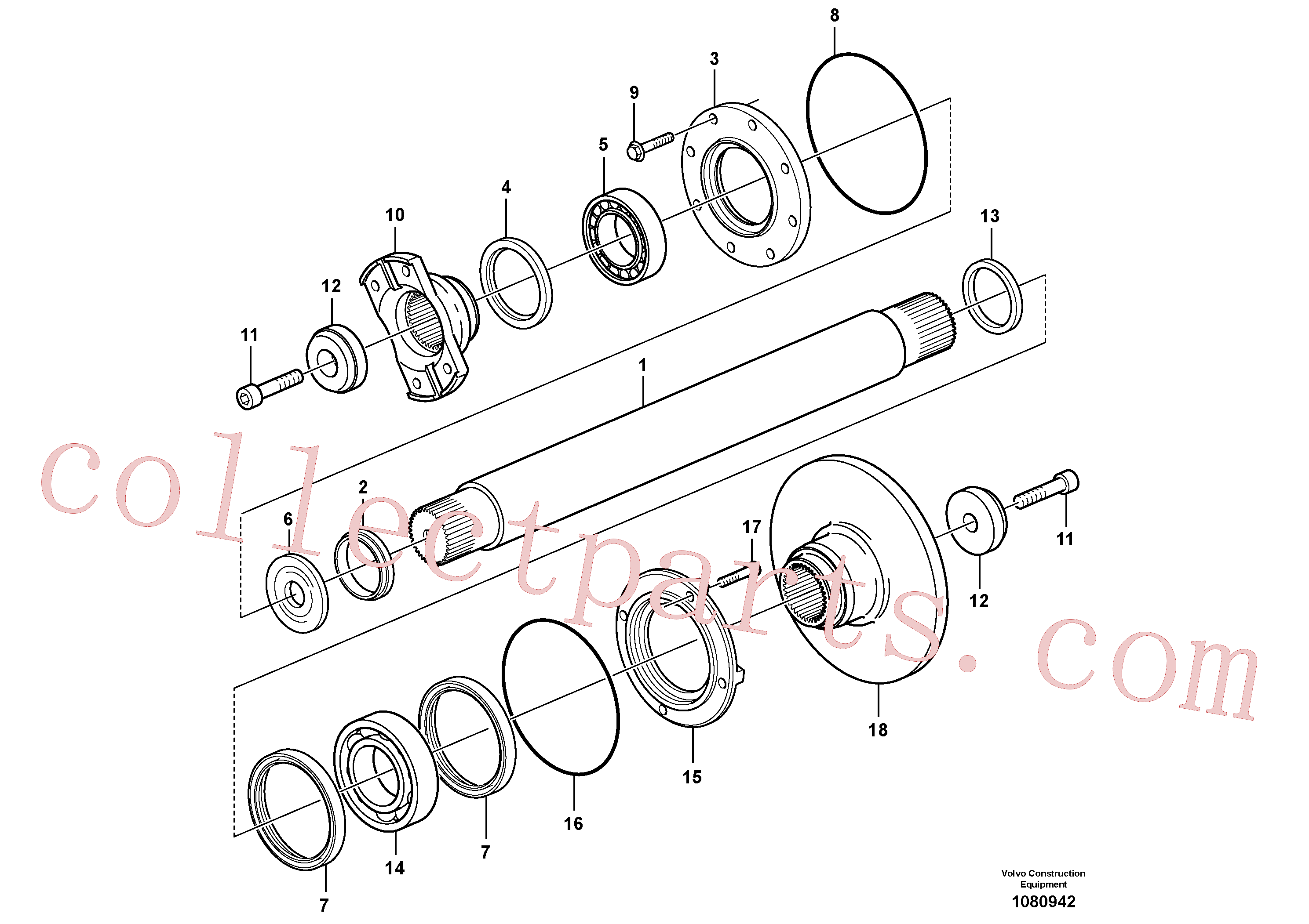 VOE11194469 for Volvo Intermediate shaft(1080942 assembly)