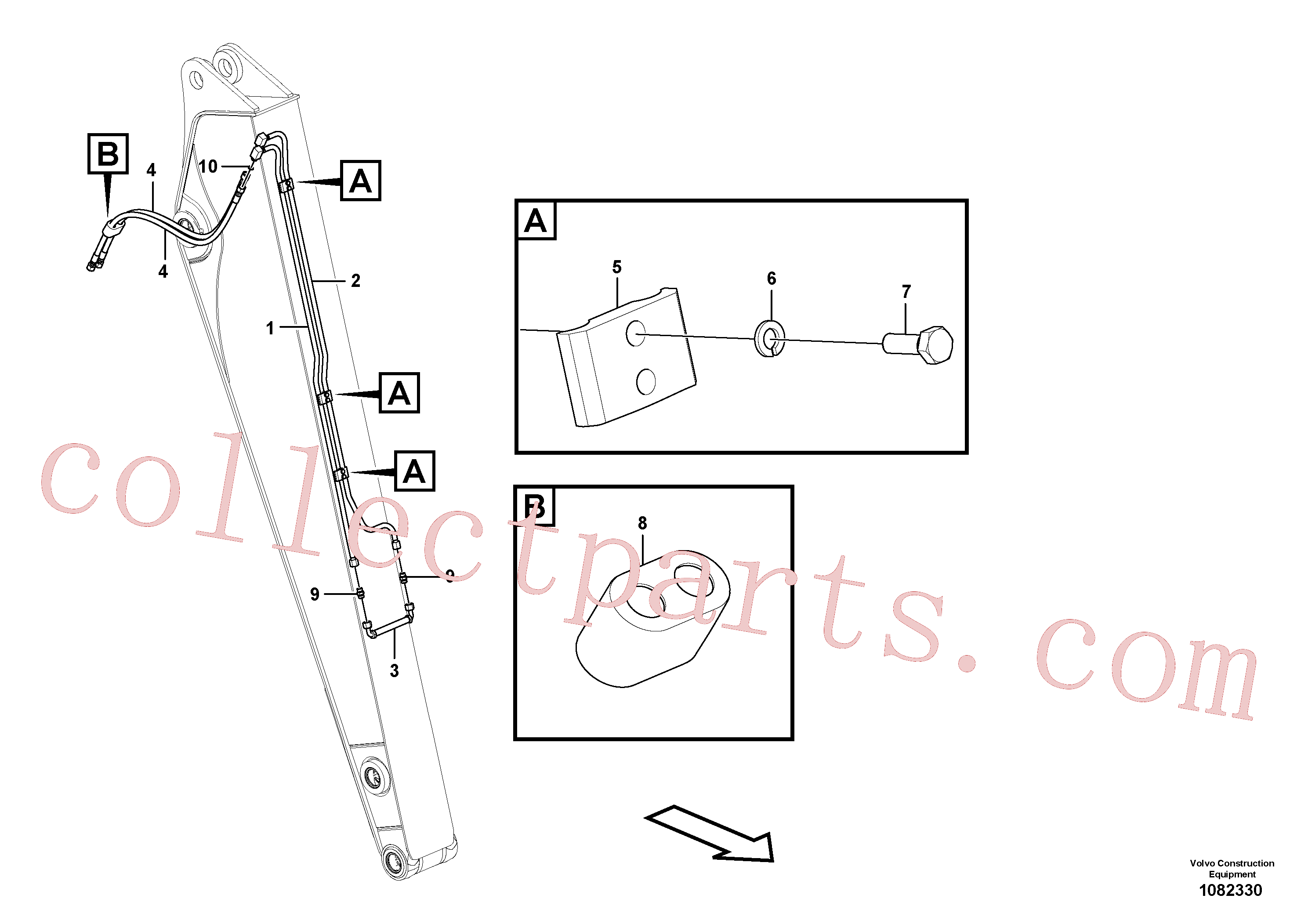 VOE14880855 for Volvo Working hydraulic, slope and rotator on dipper arm(1082330 assembly)