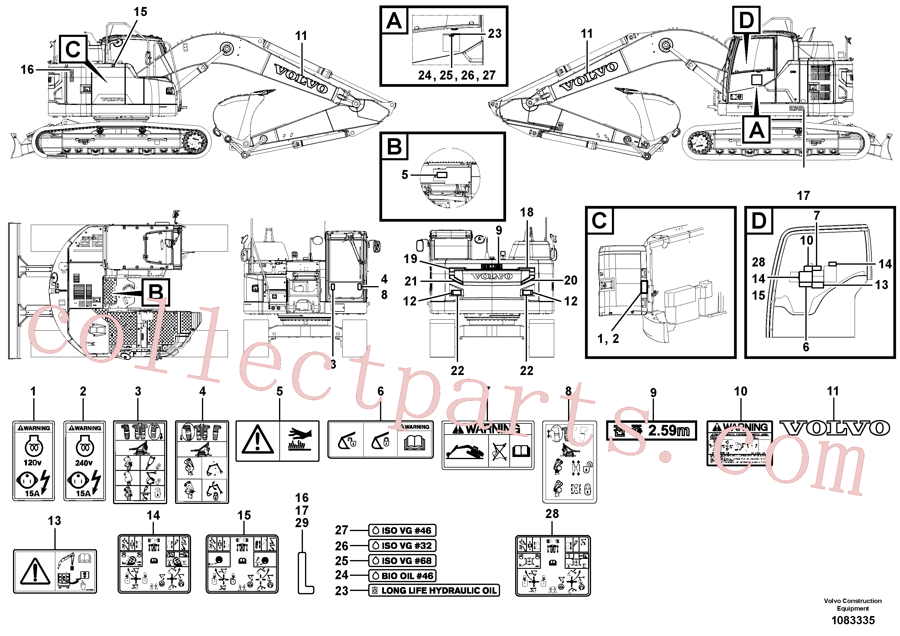 VOE14533731 for Volvo Sign plates and decals(1083335 assembly)