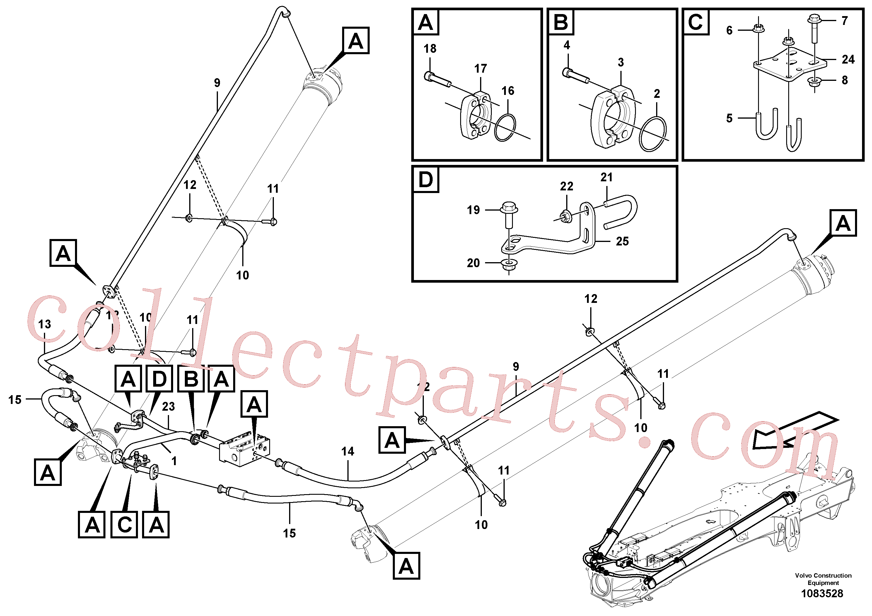 VOE16849529 for Volvo Tipping system, load unit(1083528 assembly)