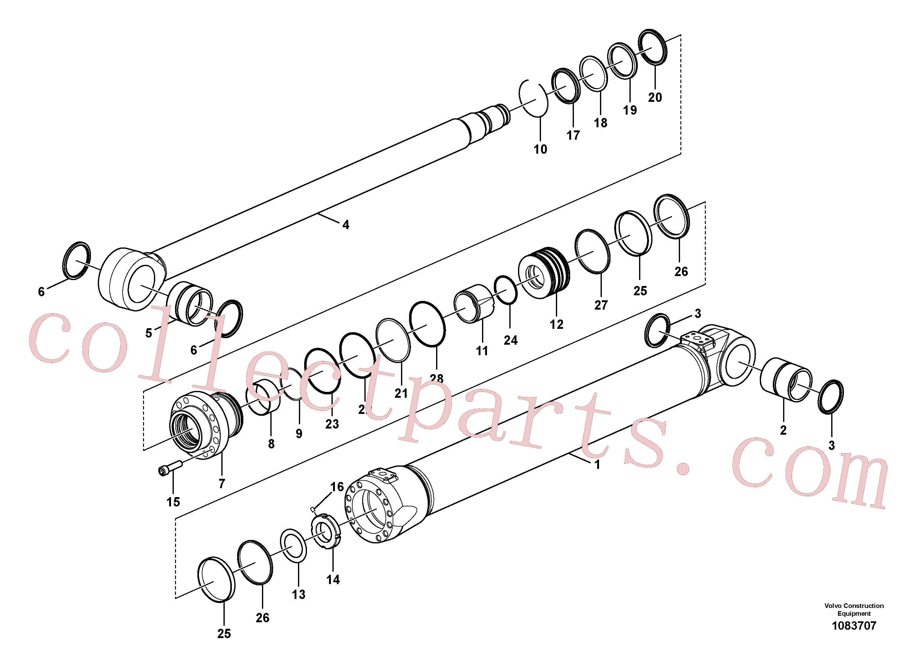 SA9568-01000 for Volvo Boom cylinder, adjustable 1st(1083707 assembly)