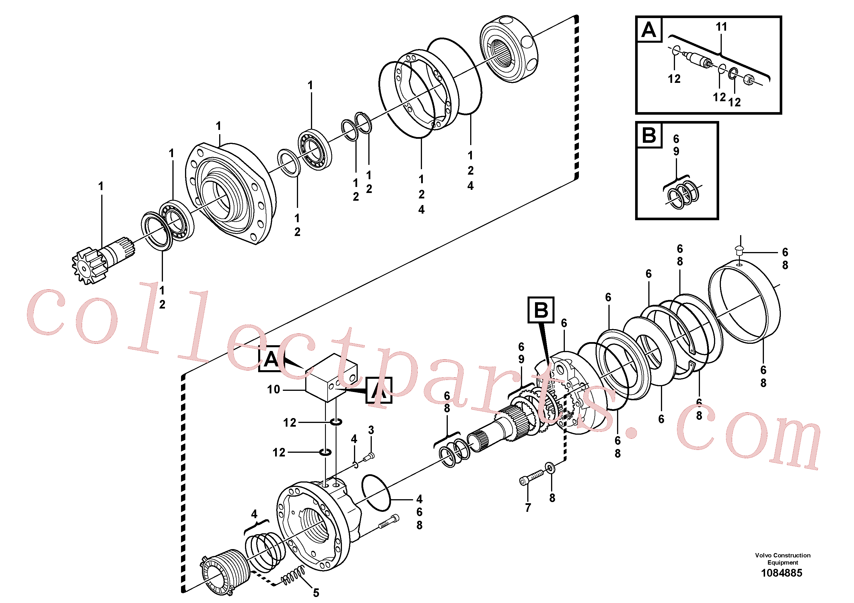 VOE11708344 for Volvo Swing motor(1084885 assembly)