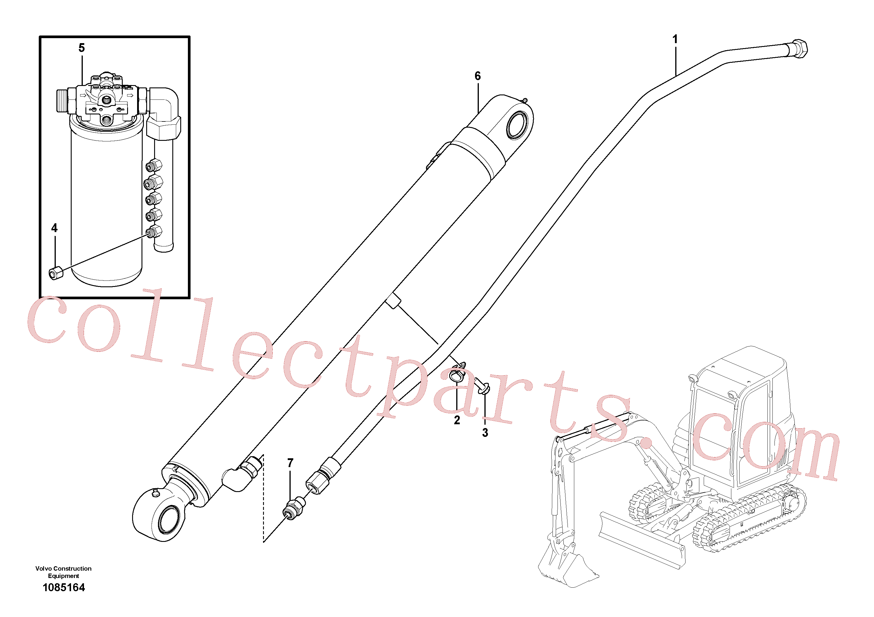 VOE15674500 for Volvo Working hydraulic, boom(1085164 assembly)