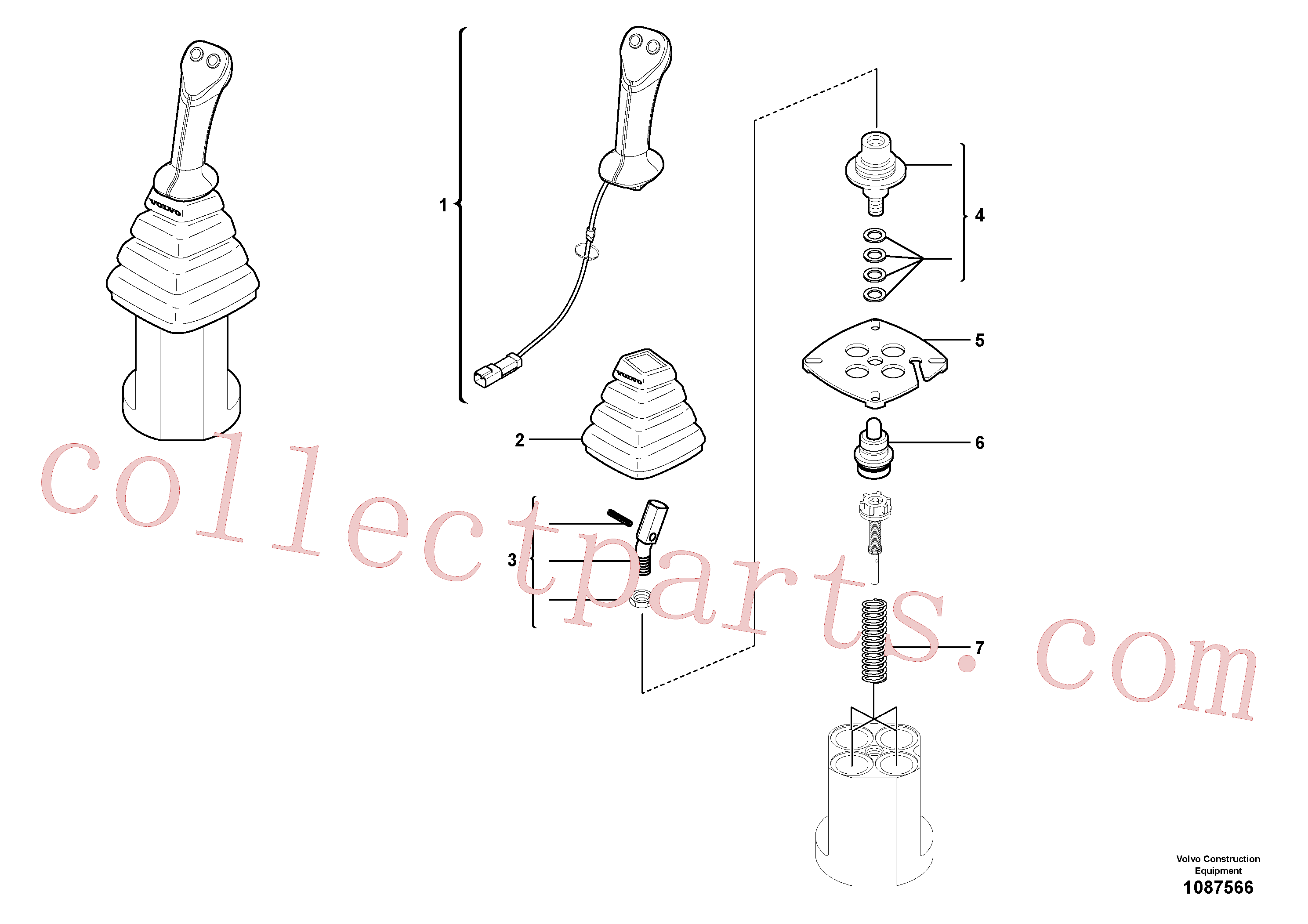 VOE11713017 for Volvo Control lever : boom / bucket ( right )(1087566 assembly)