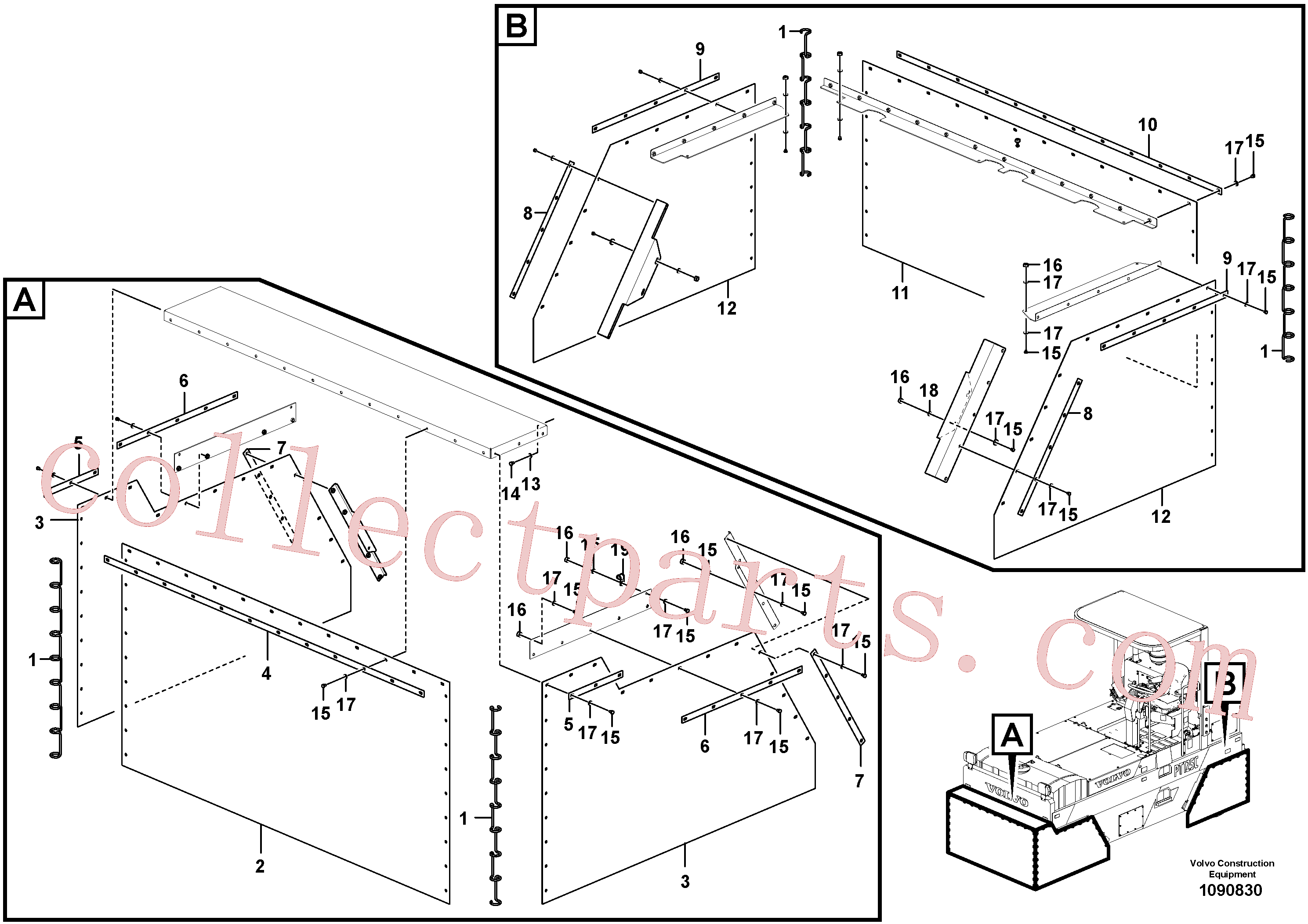 VOE17455311 for Volvo Heat shield(1090830 assembly)