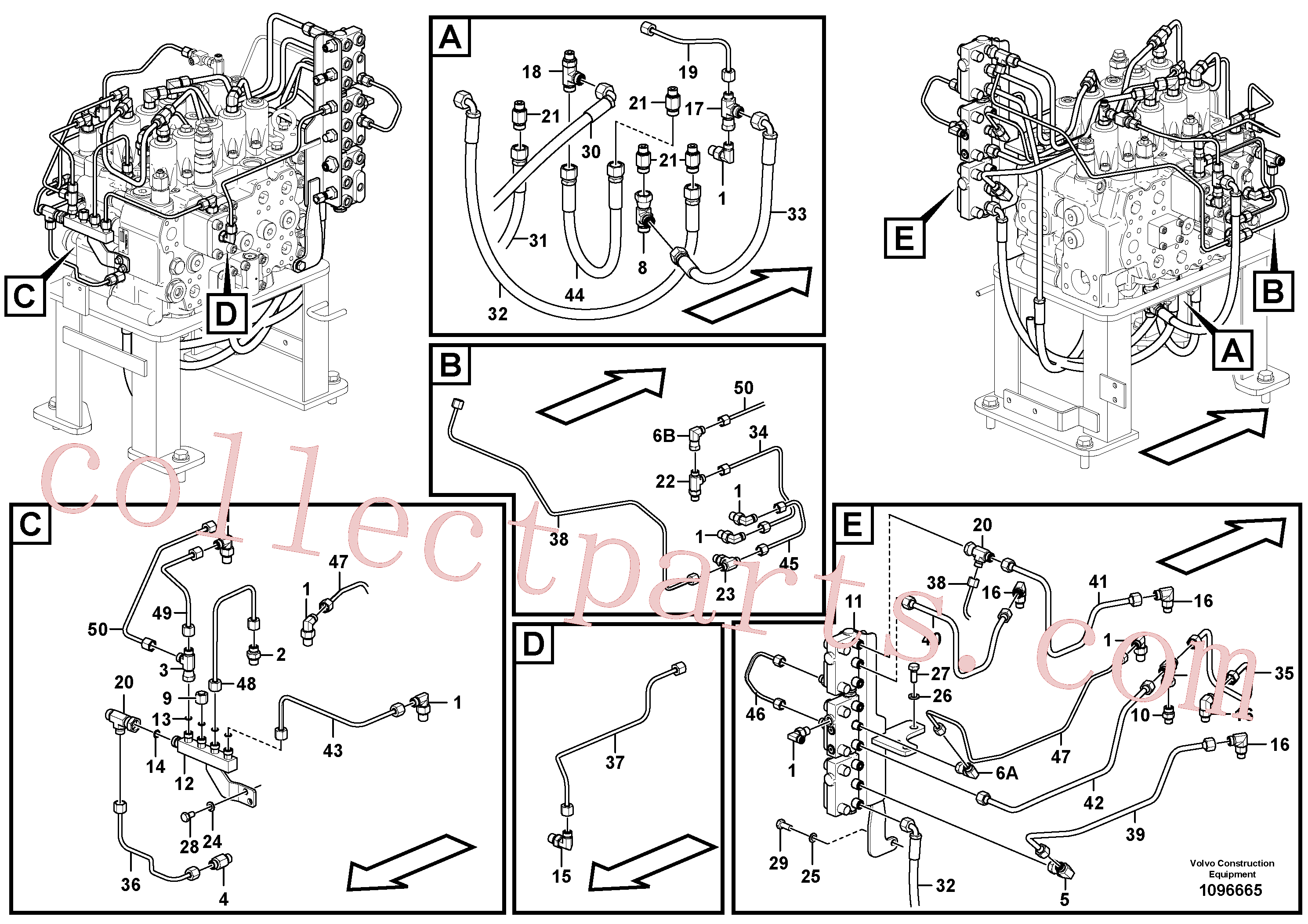 VOE14644796 for Volvo Servo system, control valve piping.(1096665 assembly)