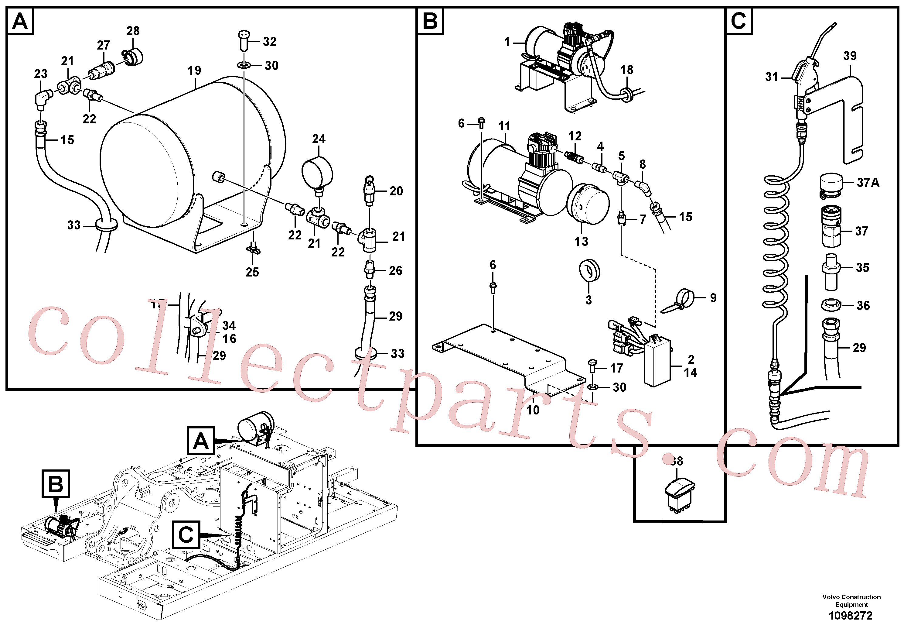 China Made VOE14722686 Tank parts for Volvo Excavator