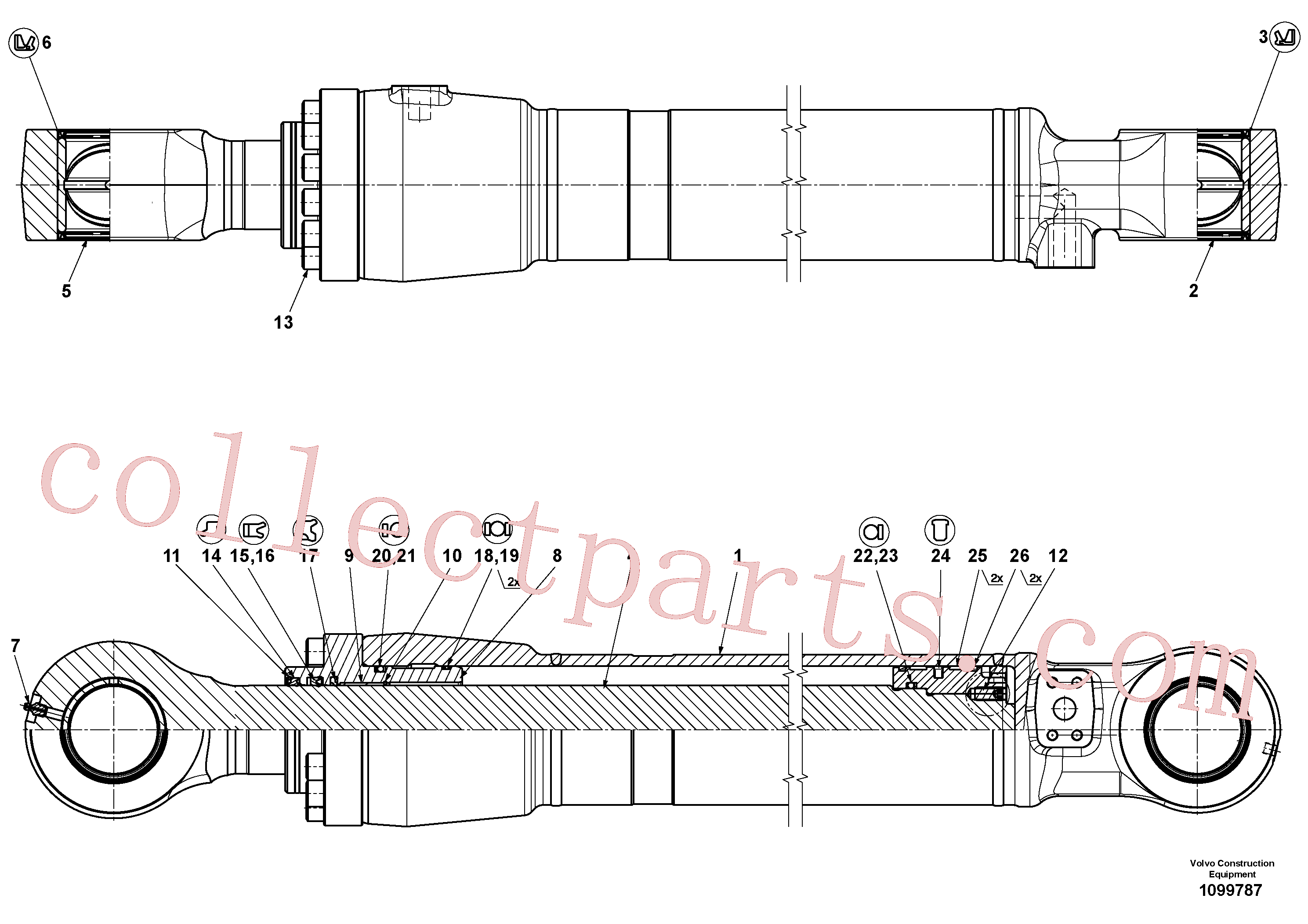 VOE14727202 for Volvo Bucket cylinder(1099787 assembly)