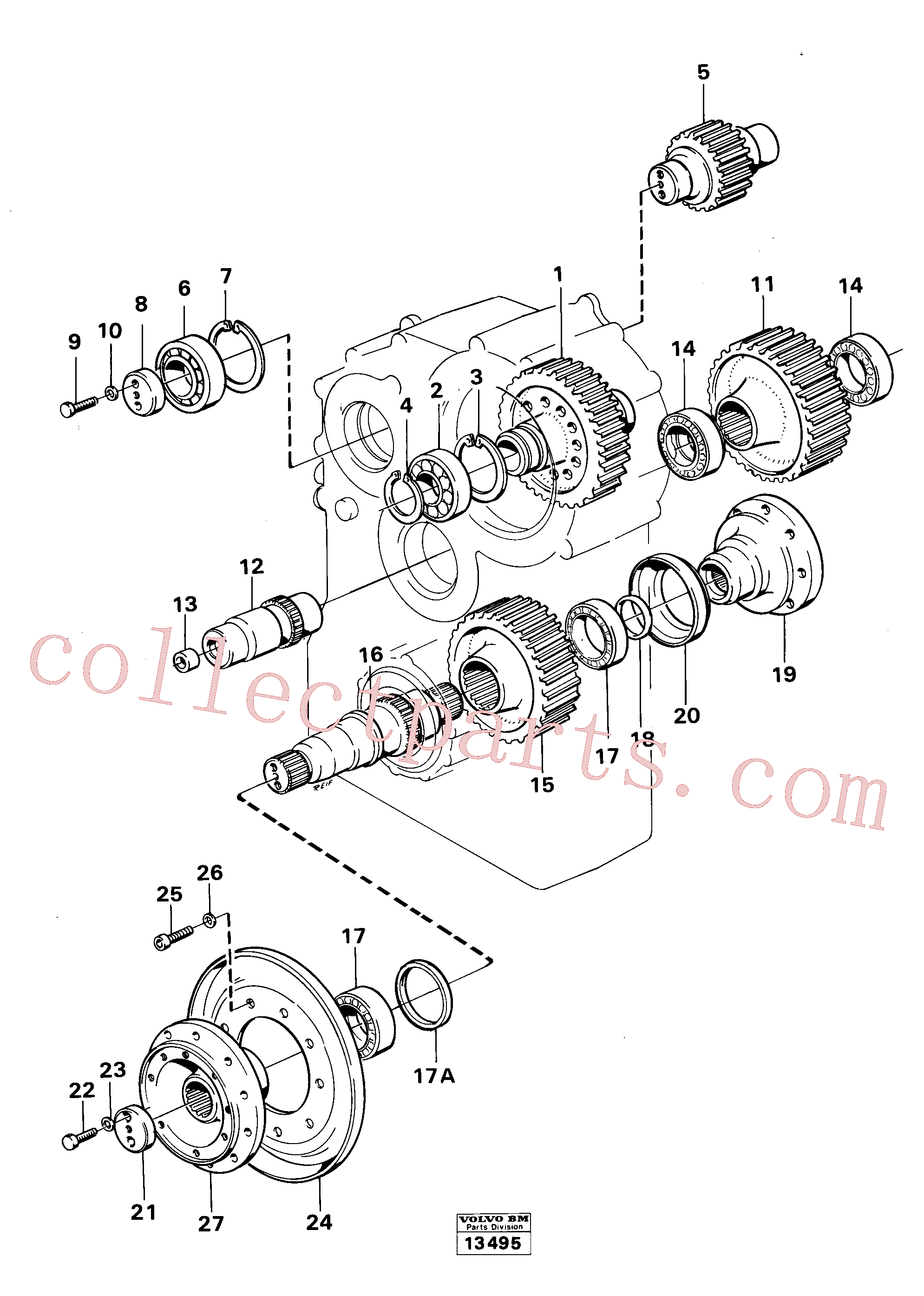 VOE914548 for Volvo Dropbox gears and shafts(13495 assembly)