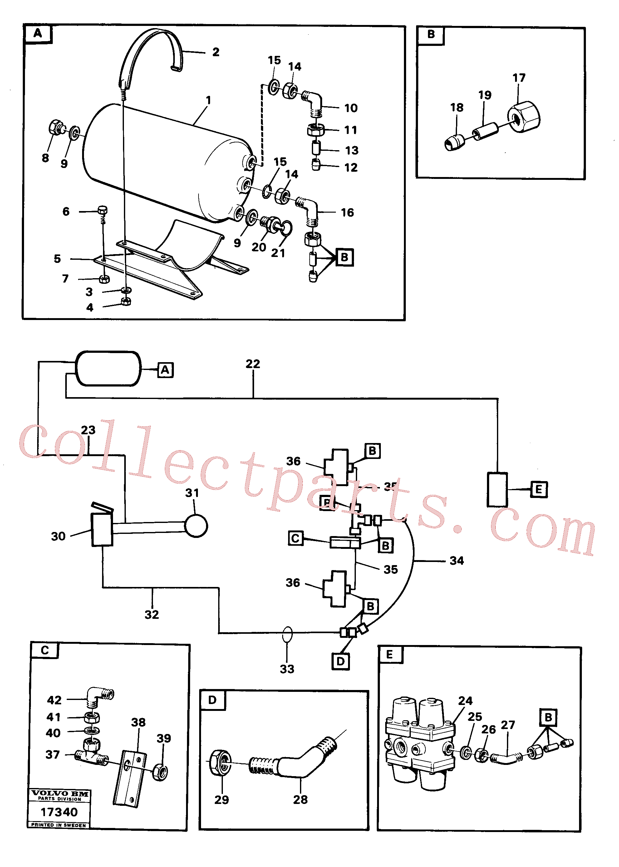 VOE7326600 for Volvo Brake system 2, Brake system 2 tillv nr 1800-(17340 assembly)