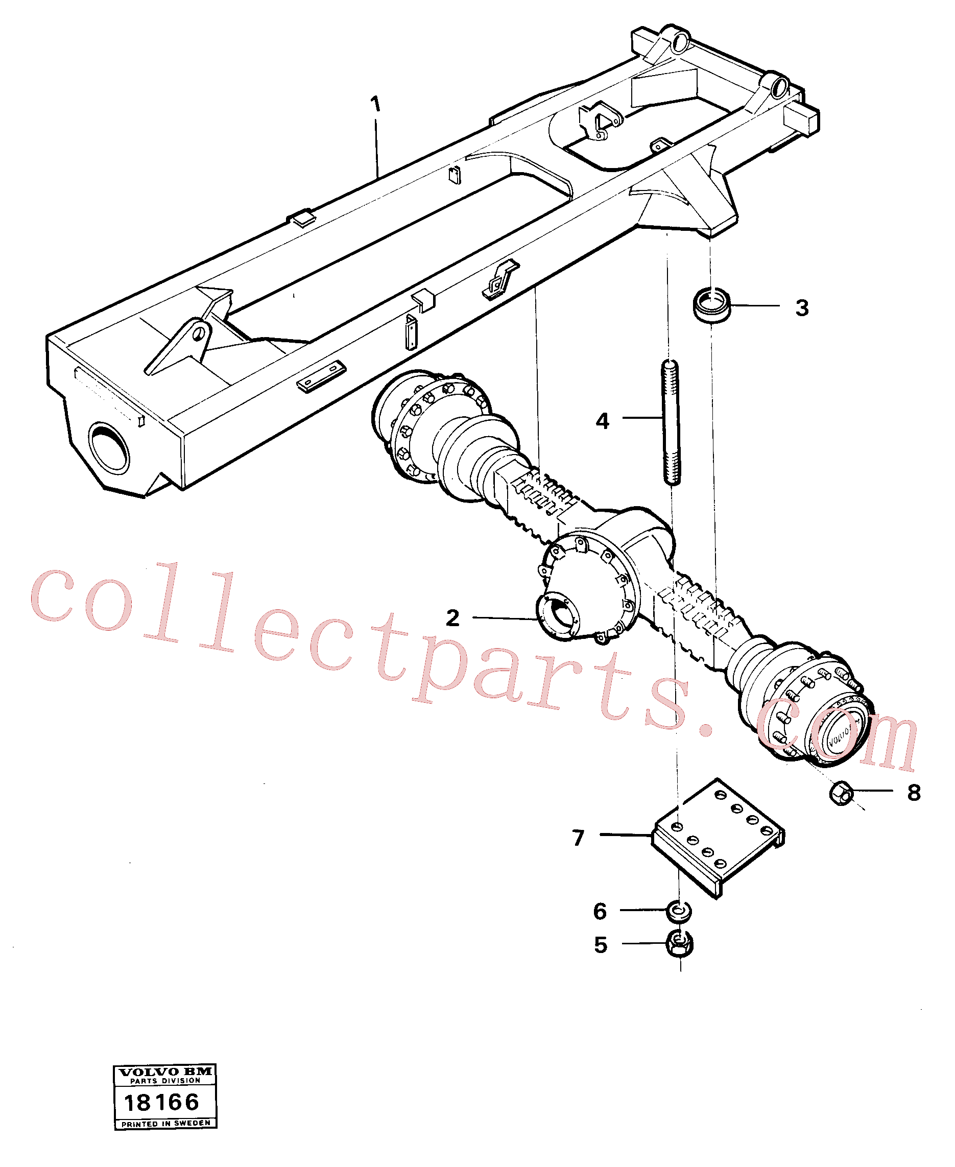 VOE955906 for Volvo Rear axle suspension., Rear axle suspension 4x4(18166 assembly)