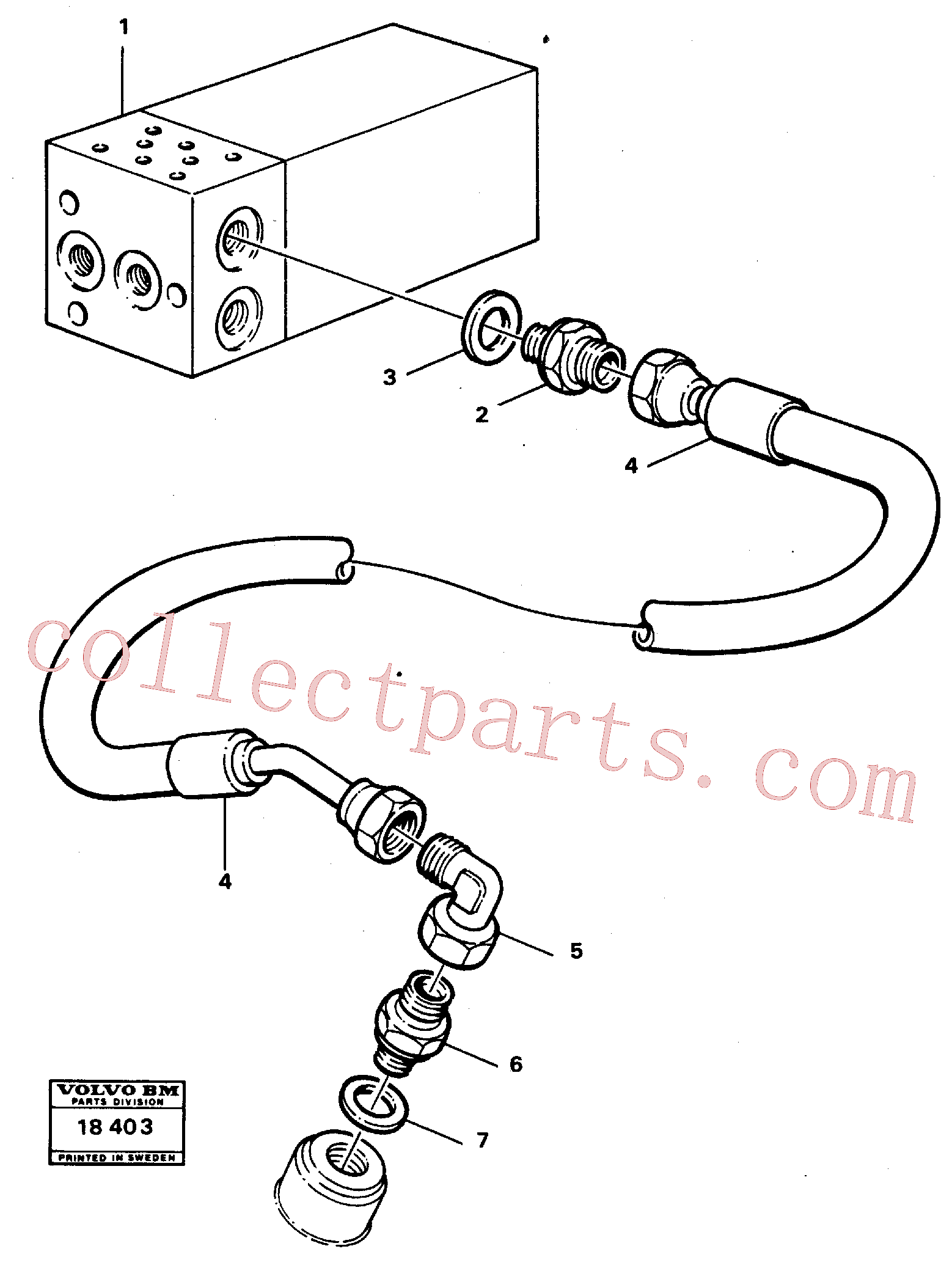 VOE13932892 for Volvo Differential lock, pipes., Hydraulic system(18403 assembly)