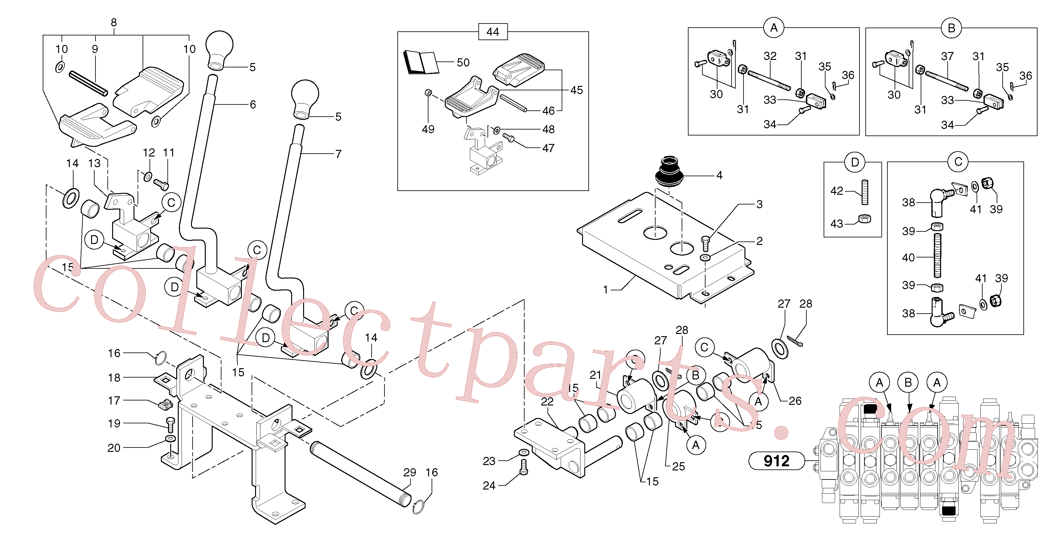 PJ6930241 for Volvo Control levers : travelling / accessories(91283X1 assembly)