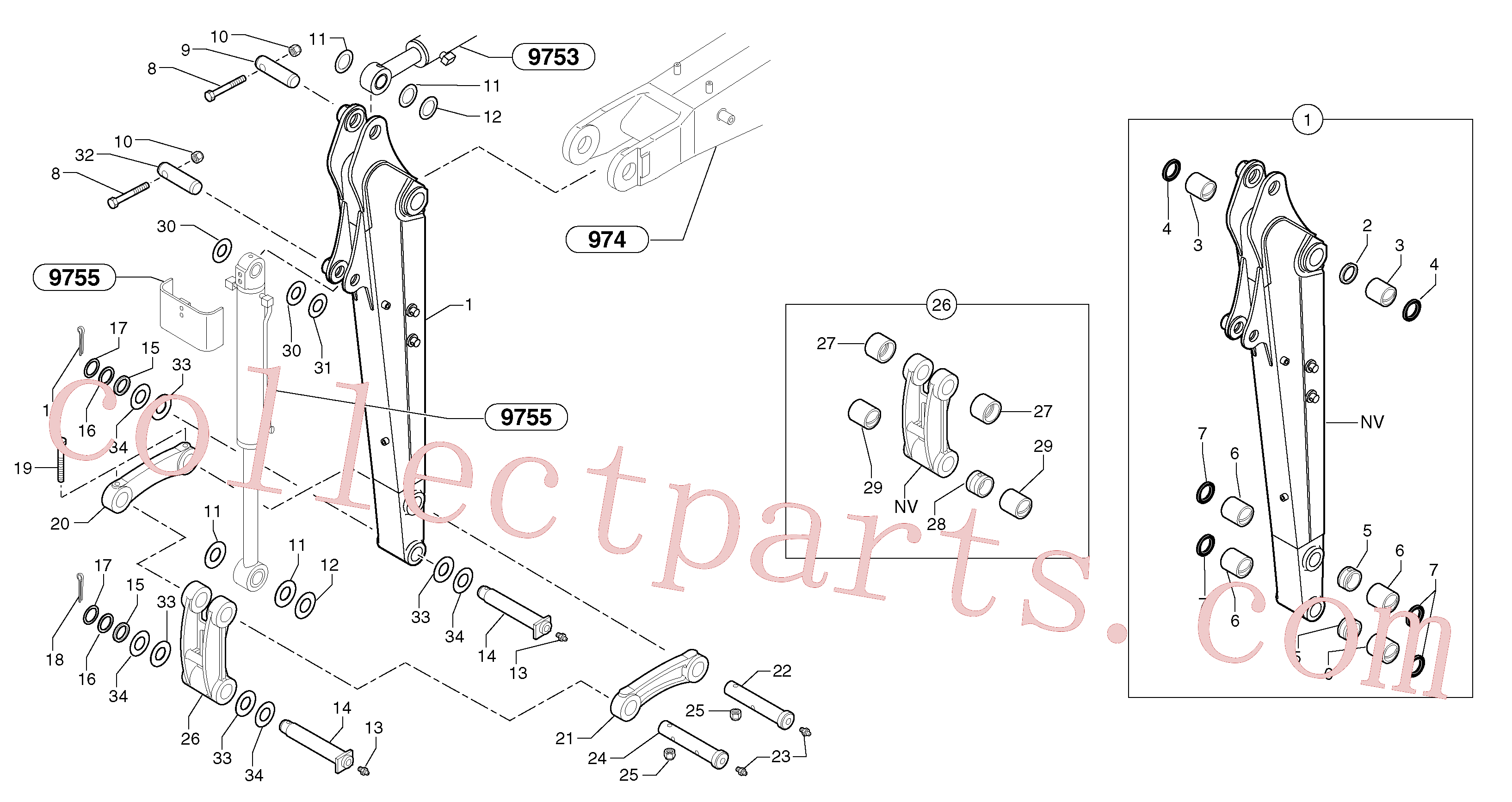 PJ5540114 for Volvo Dipper arm(975Y1 assembly)