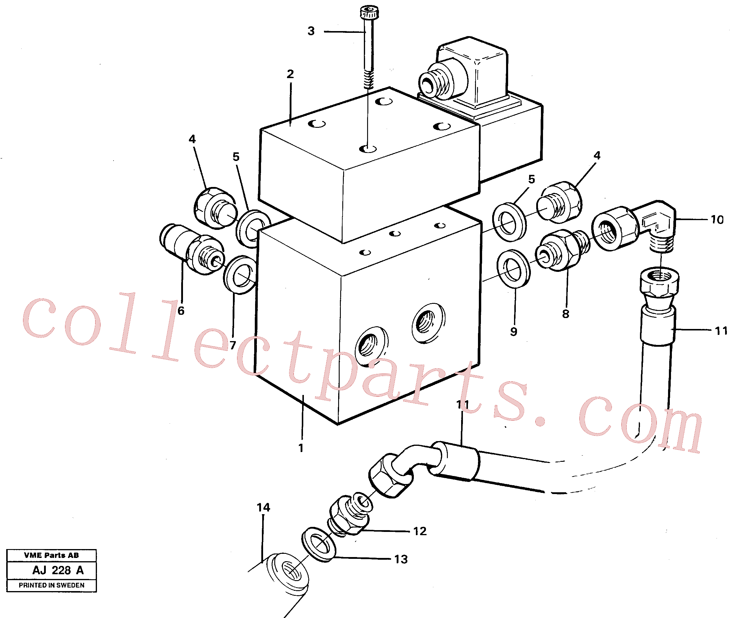 VOE13932892 for Volvo Differential lock hydraulic line(AJ228A assembly)