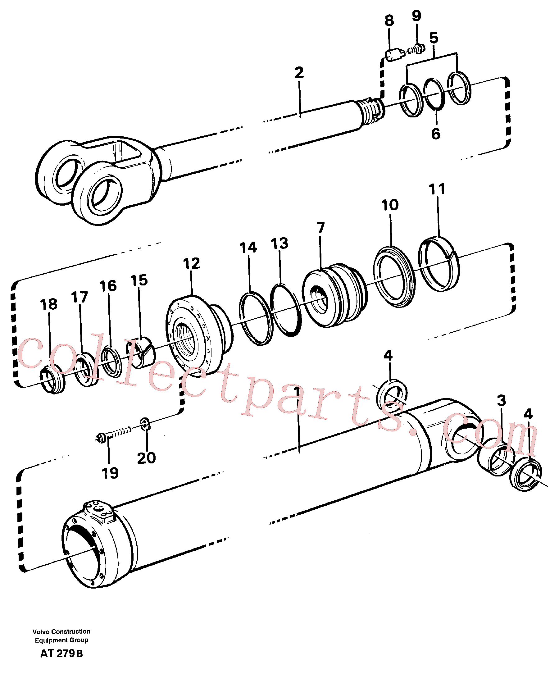 VOE2552116 for Volvo Hydraulic cylinder, Lifting(AT279B assembly)