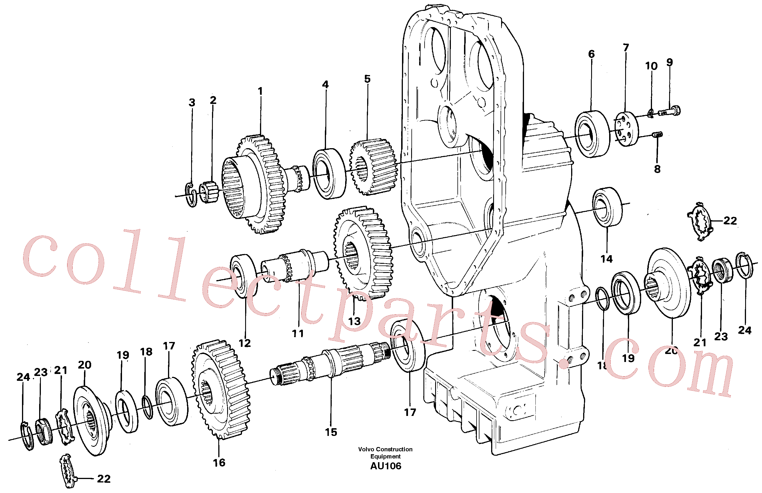 VOE4720918 for Volvo Transfer case, gears and shafts(AU106 assembly)