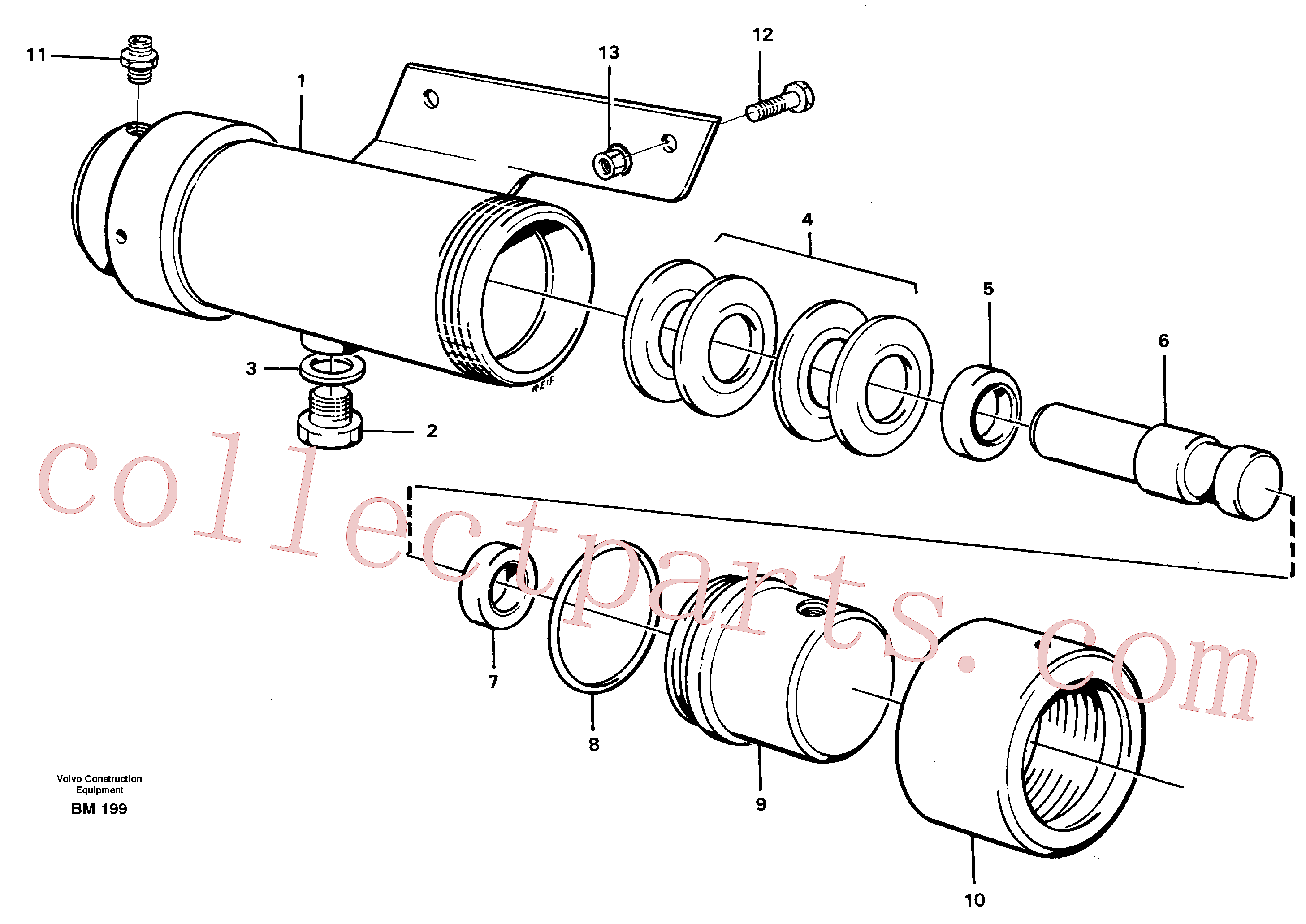 VOE925255 for Volvo Damping cylinder with fitting parts(BM199 assembly)