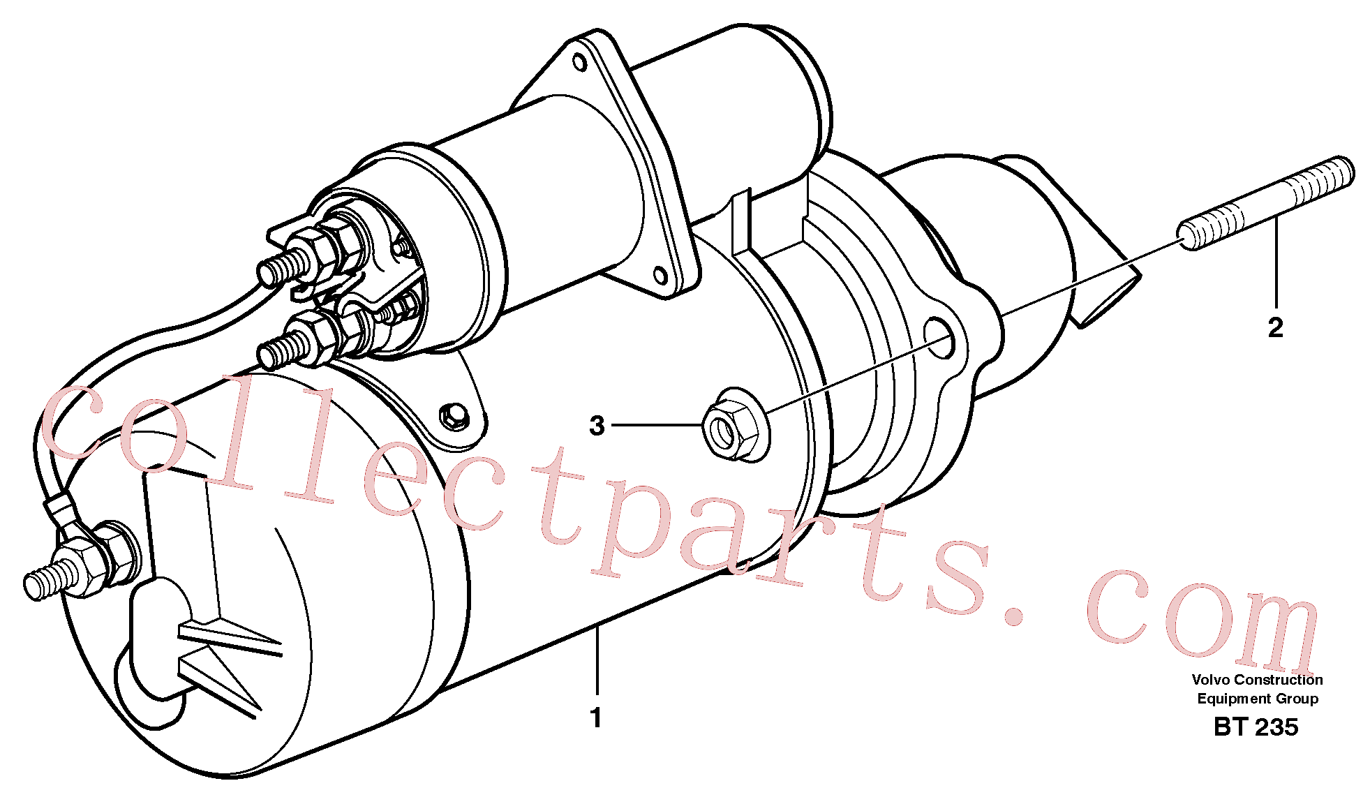 VOE953098 for Volvo Starter motor with assembling details(BT235 assembly)