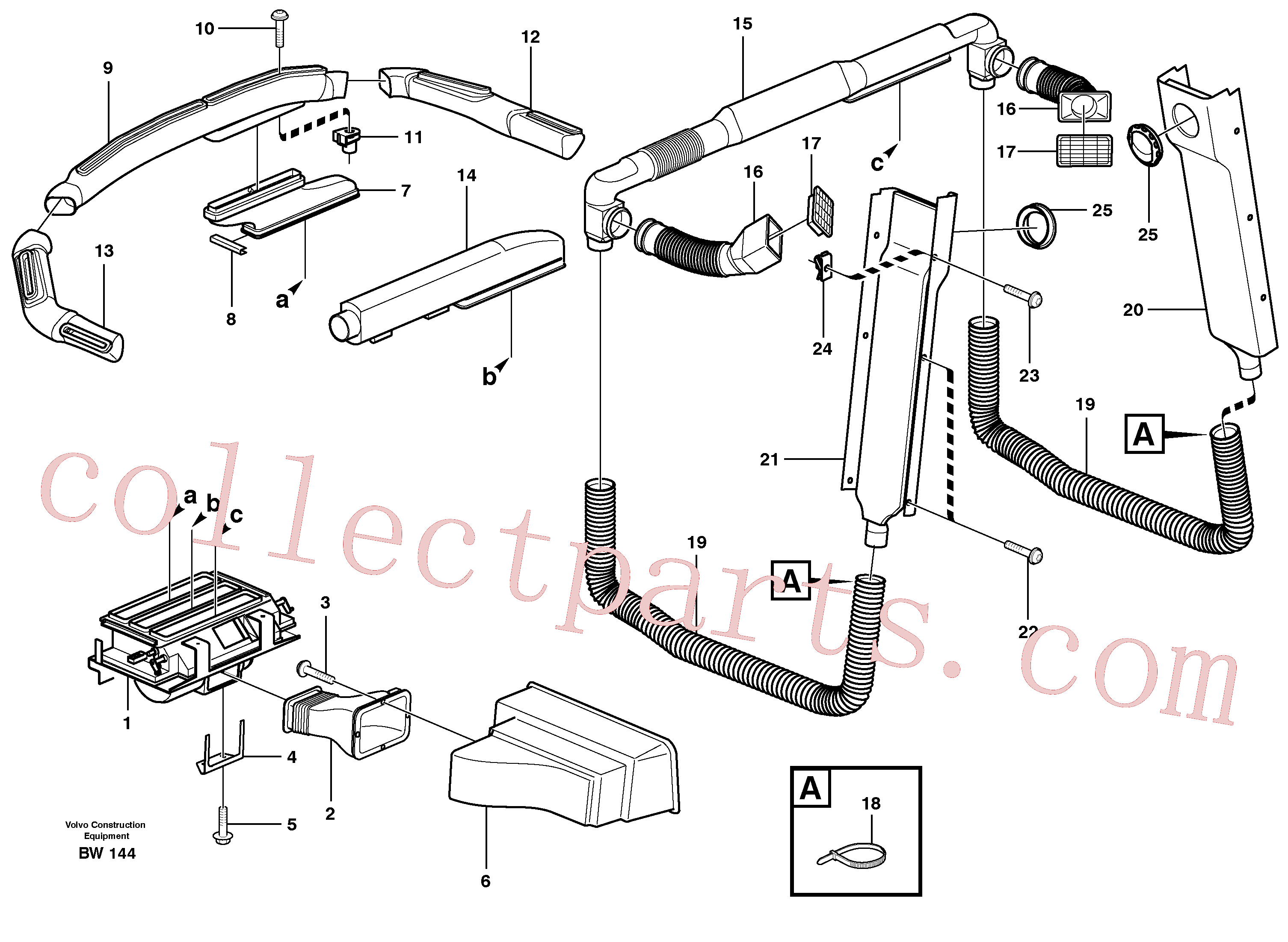 VOE972079 for Volvo Air ducts(BW144 assembly)