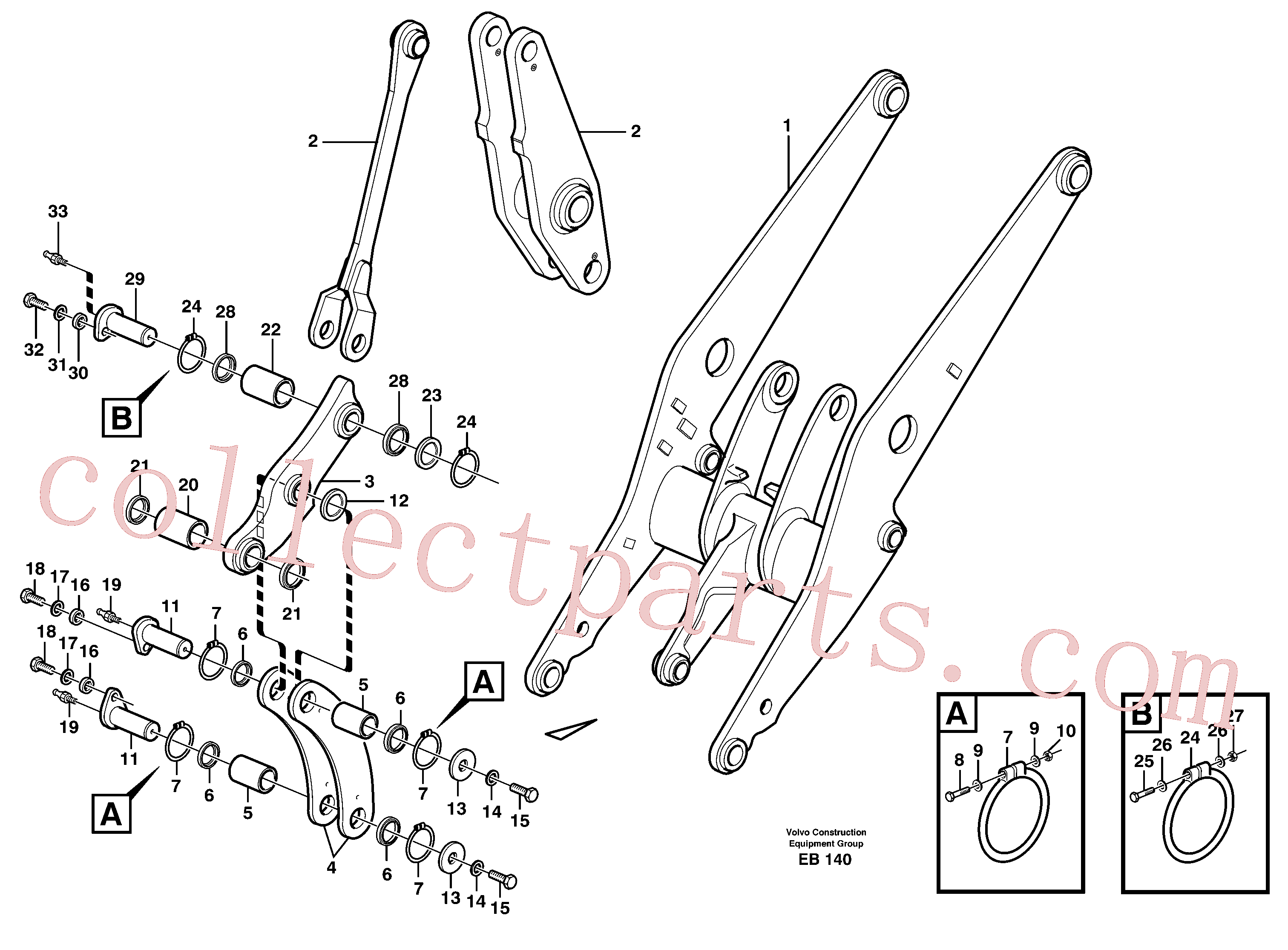 VOE14014632 for Volvo Forward links with assembly parts(EB140 assembly)