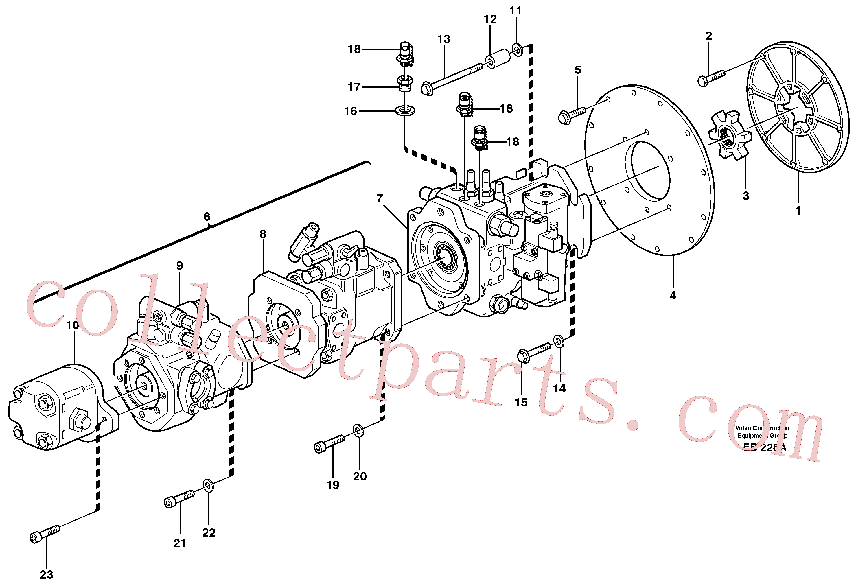 VOE14212998 for Volvo Pump with fitting parts(EB228A assembly)
