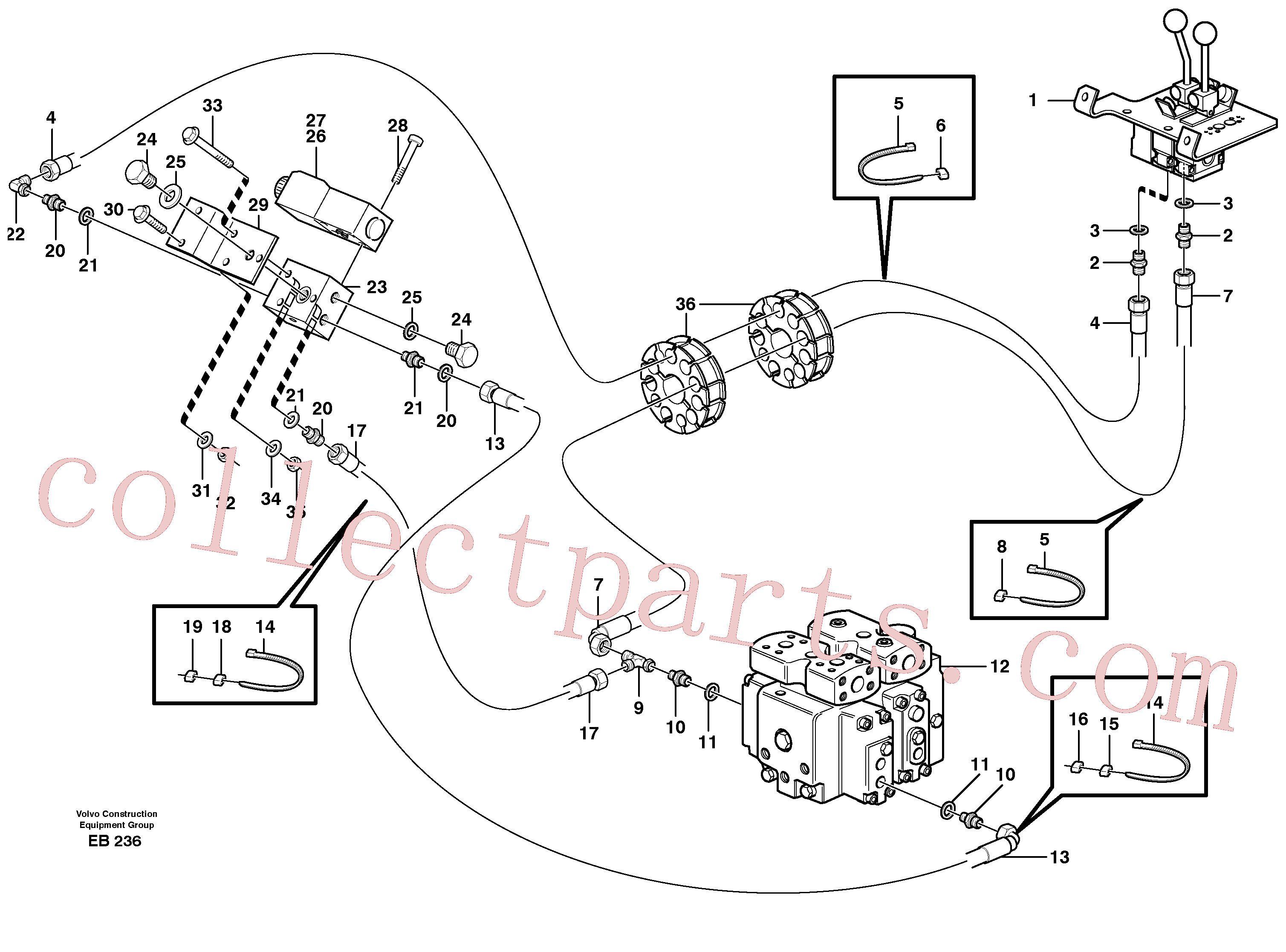 VOE944525 for Volvo Servo - hydraulic, control lines, lift(EB236 assembly)