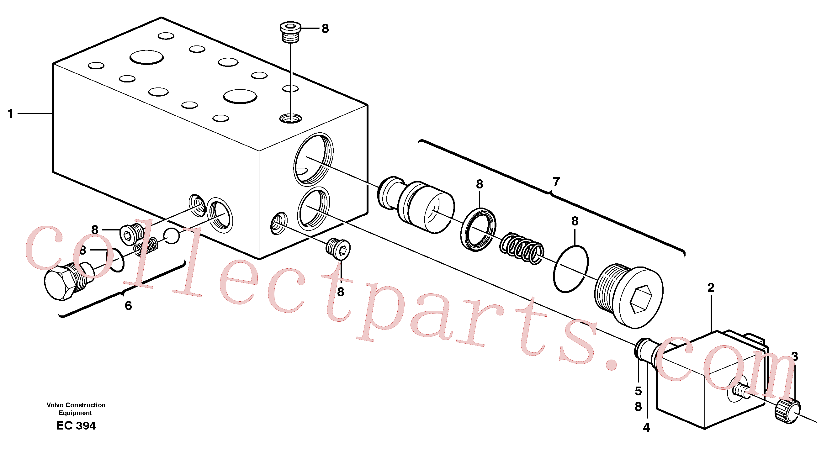 VOE11714081 for Volvo Valve, circuit body and return valve(EC394 assembly)