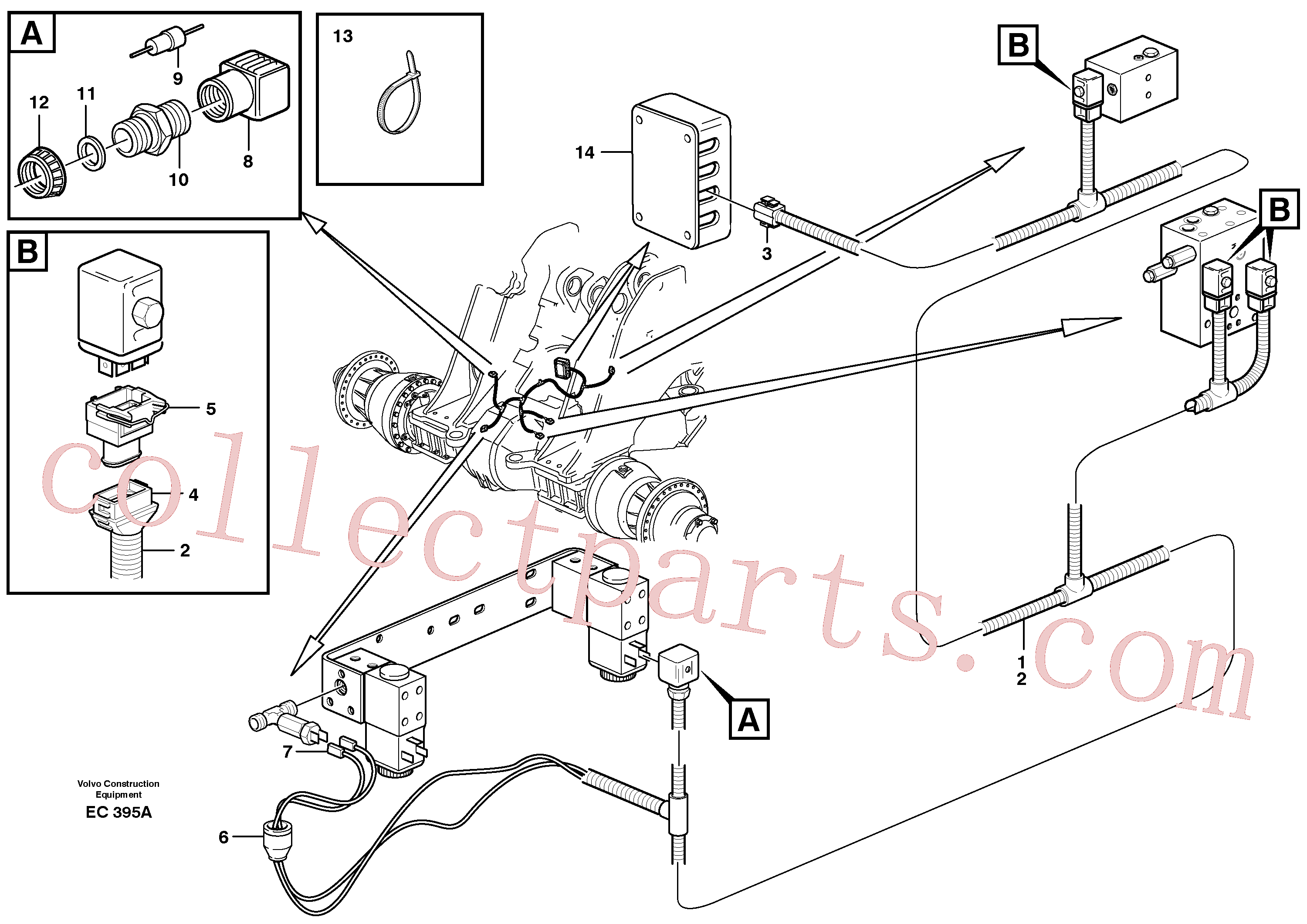 VOE6646637 for Volvo Cable harness, boom suspension system.(EC395A assembly)