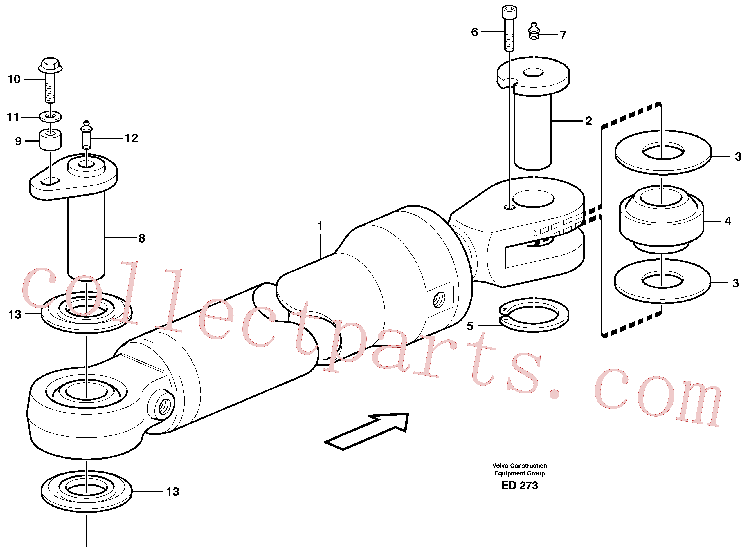 VOE11704196 for Volvo Hydraulic cylinder with fitting parts(ED273 assembly)