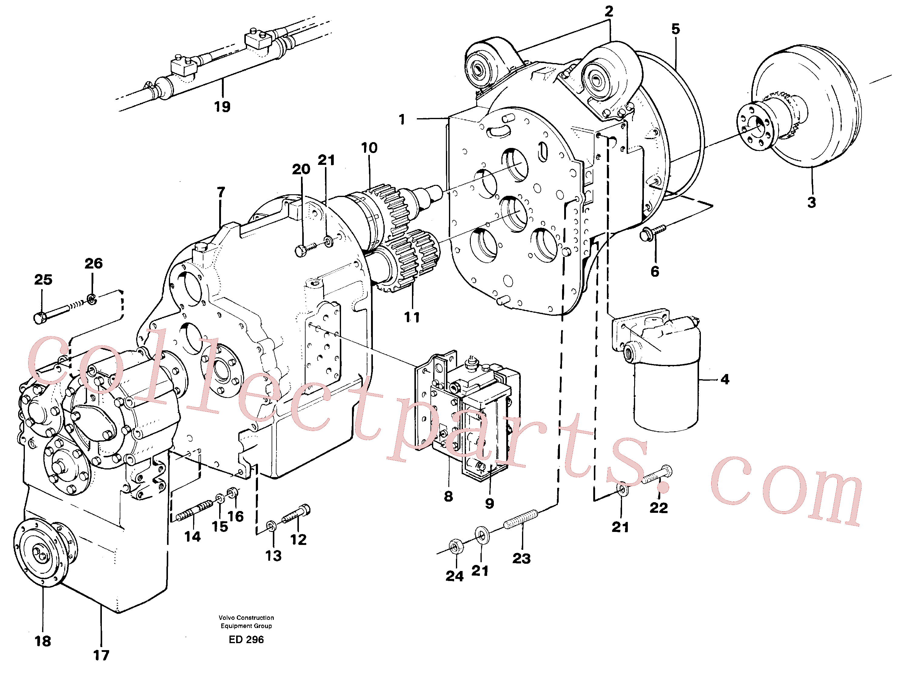 VOE953098 for Volvo Hydraulic transmission with fitting parts(ED296 assembly)