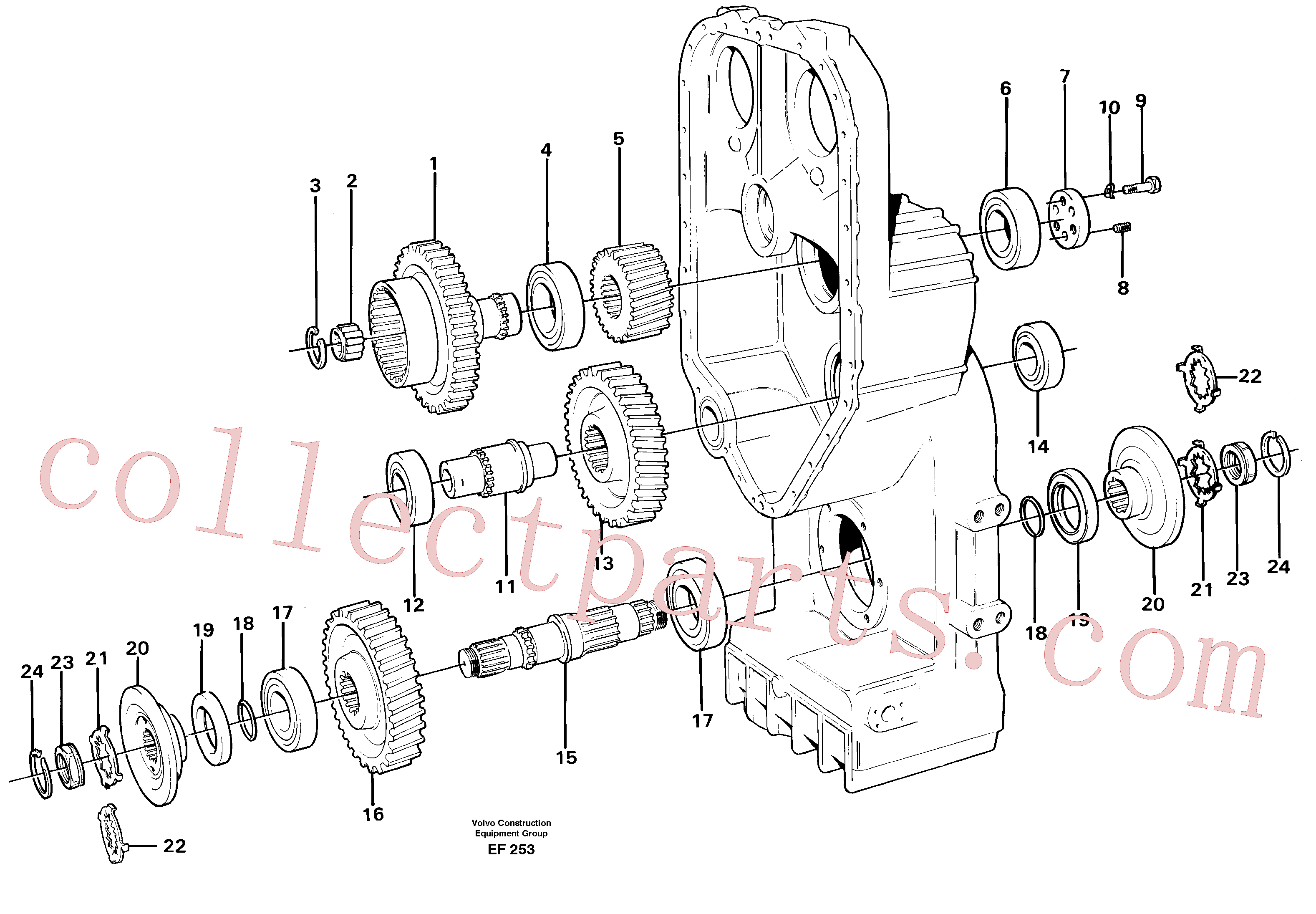 VOE4720918 for Volvo Transfer case, gears and shafts(EF253 assembly)