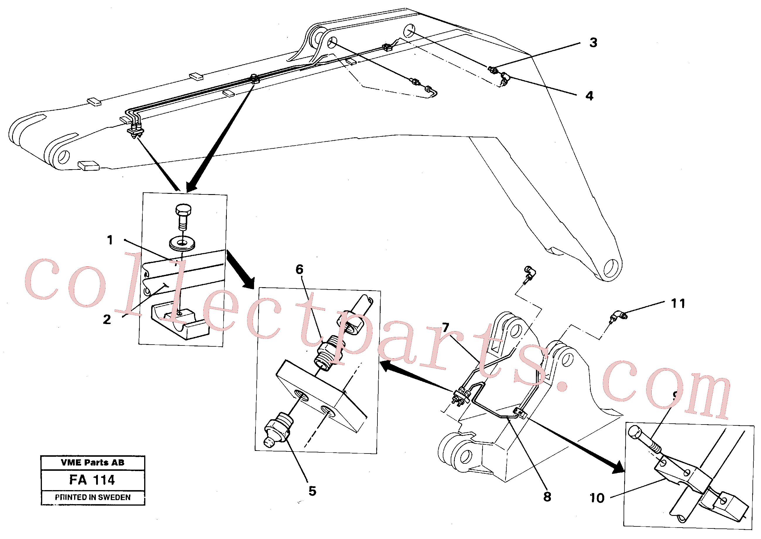 VOE14261451 for Volvo Backhoe lubricating 5.20m(FA114 assembly)