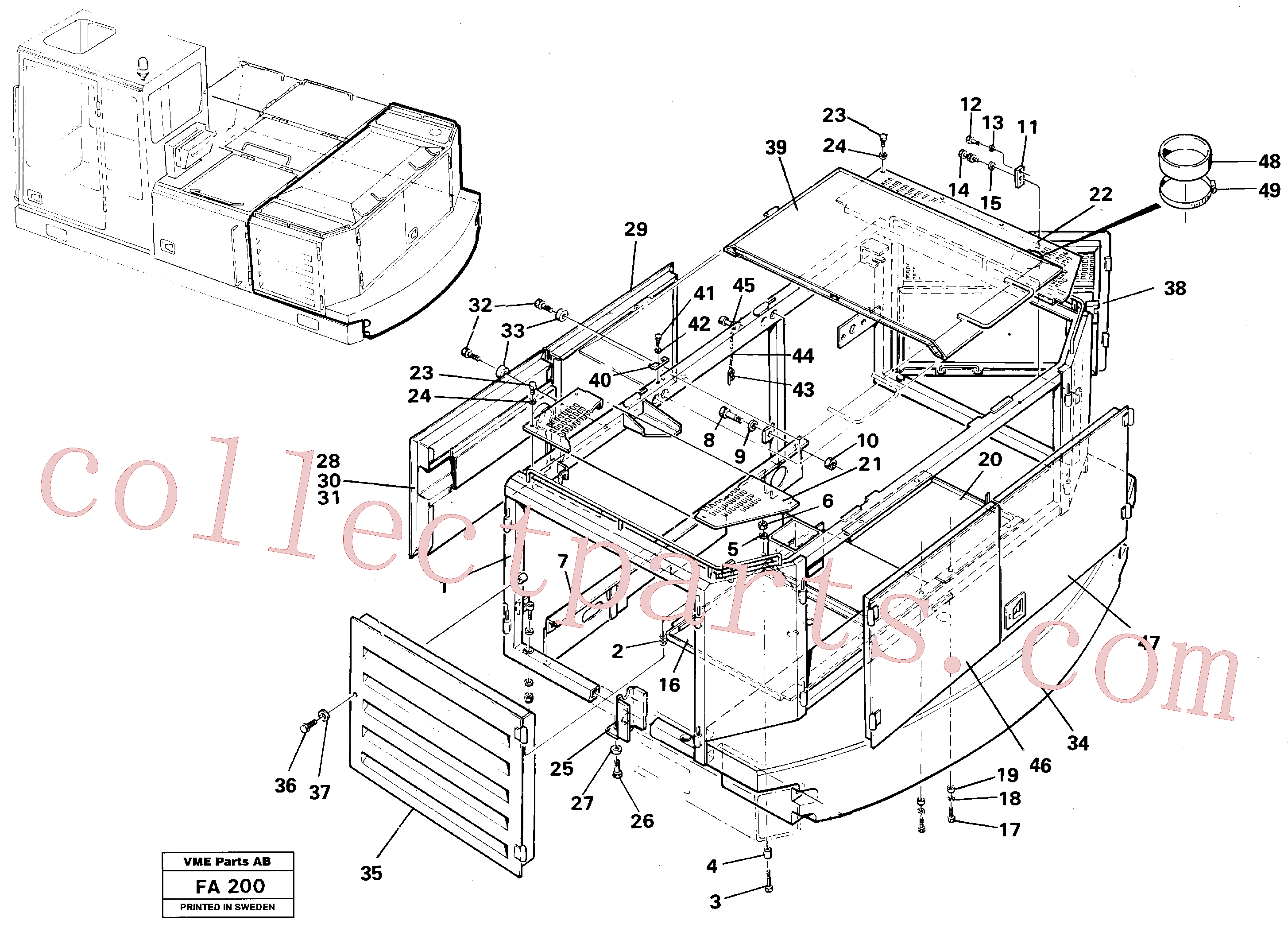 VOE14014653 for Volvo Engine cover, Rear(FA200 assembly)