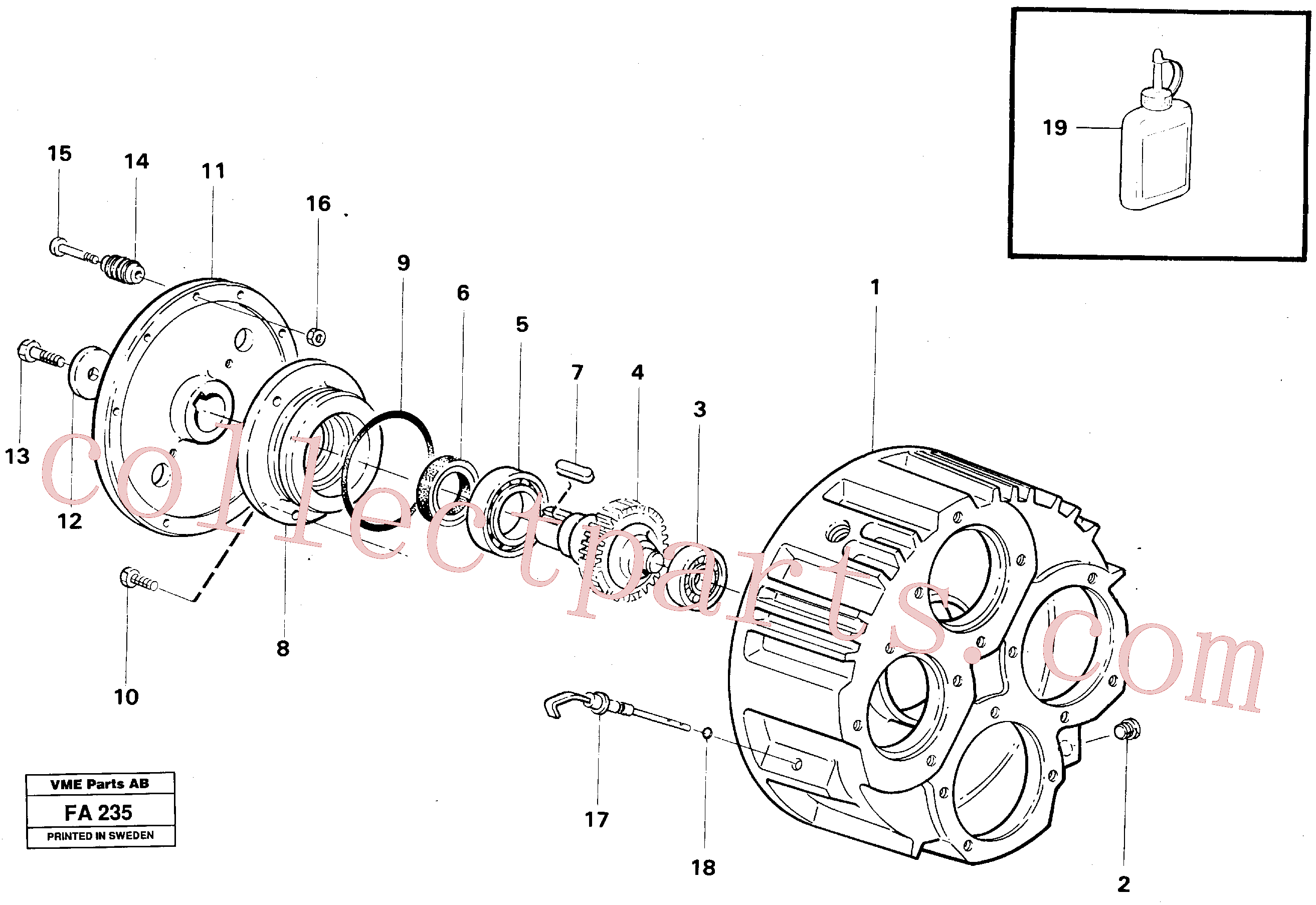 VOE14255720 for Volvo Pump gear box(FA235 assembly)