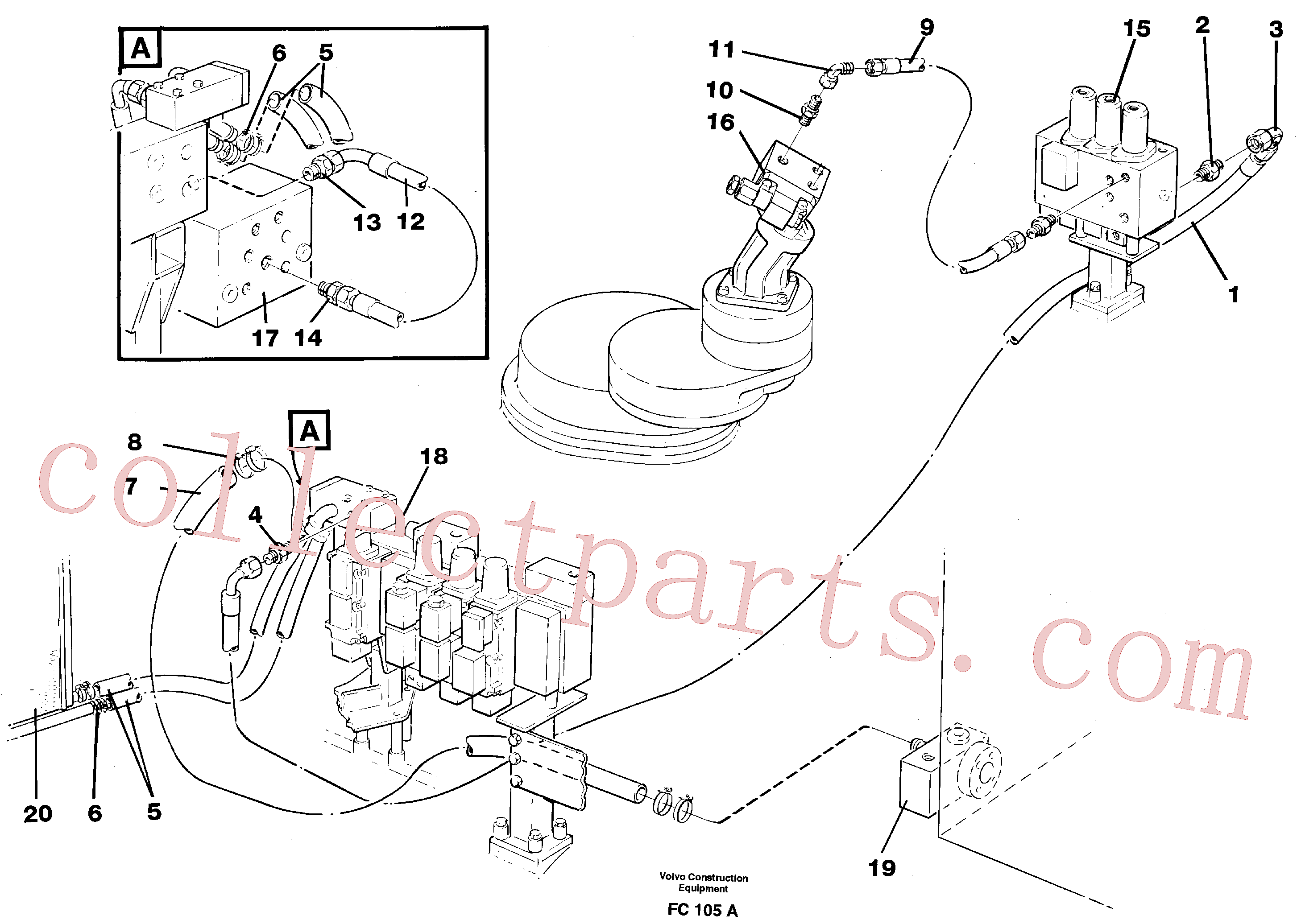 VOE14261828 Hose clamp for Volvo Excavator Parts