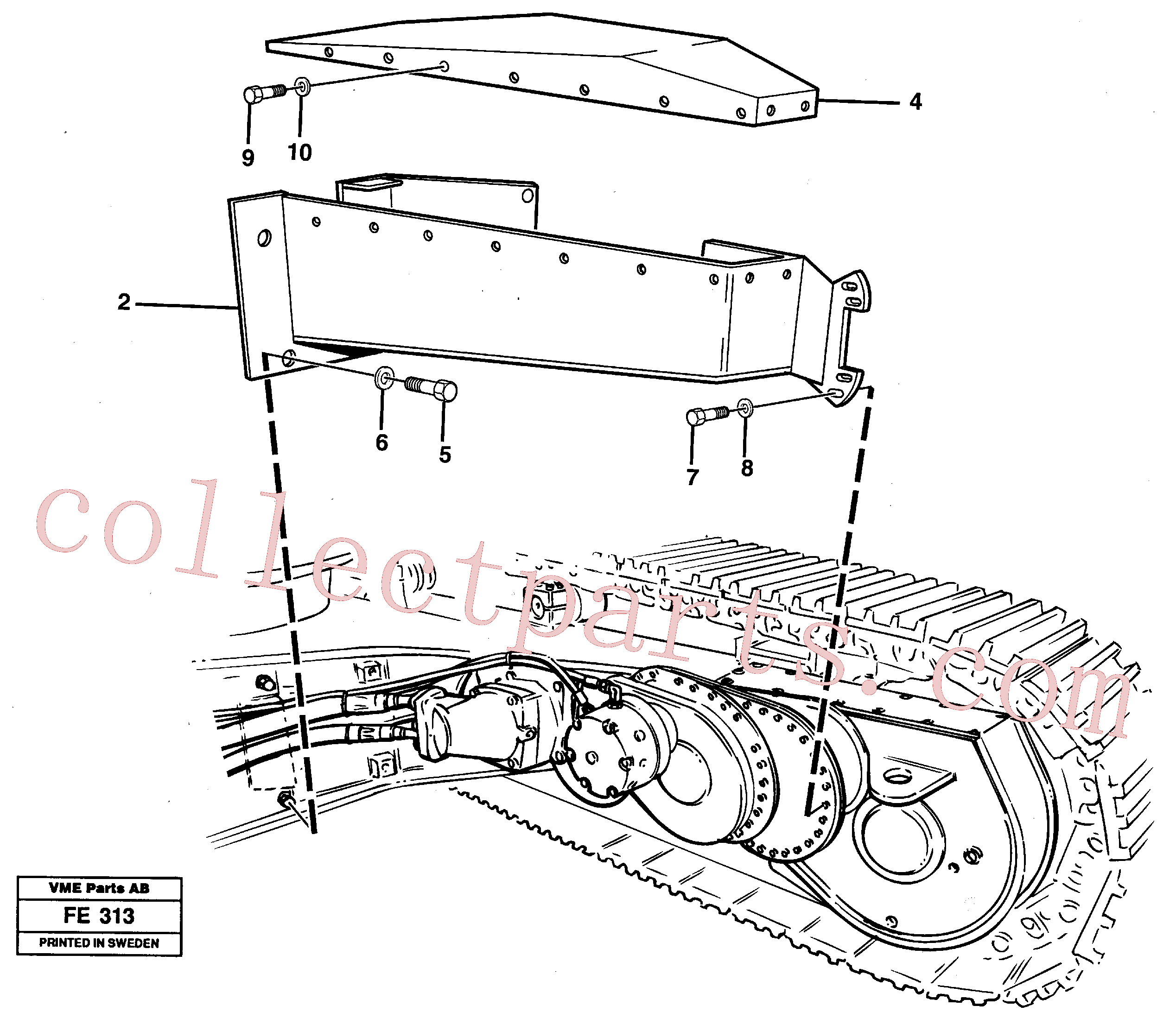 VOE14015140 for Volvo Travel motor shields(FE313 assembly)