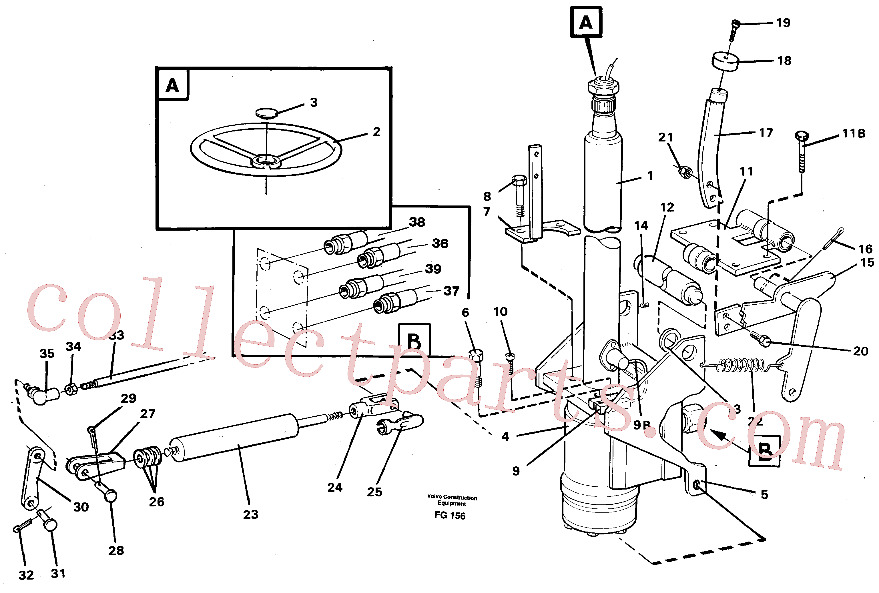 VOE907872 for Volvo Adjustable steering column(FG156 assembly)