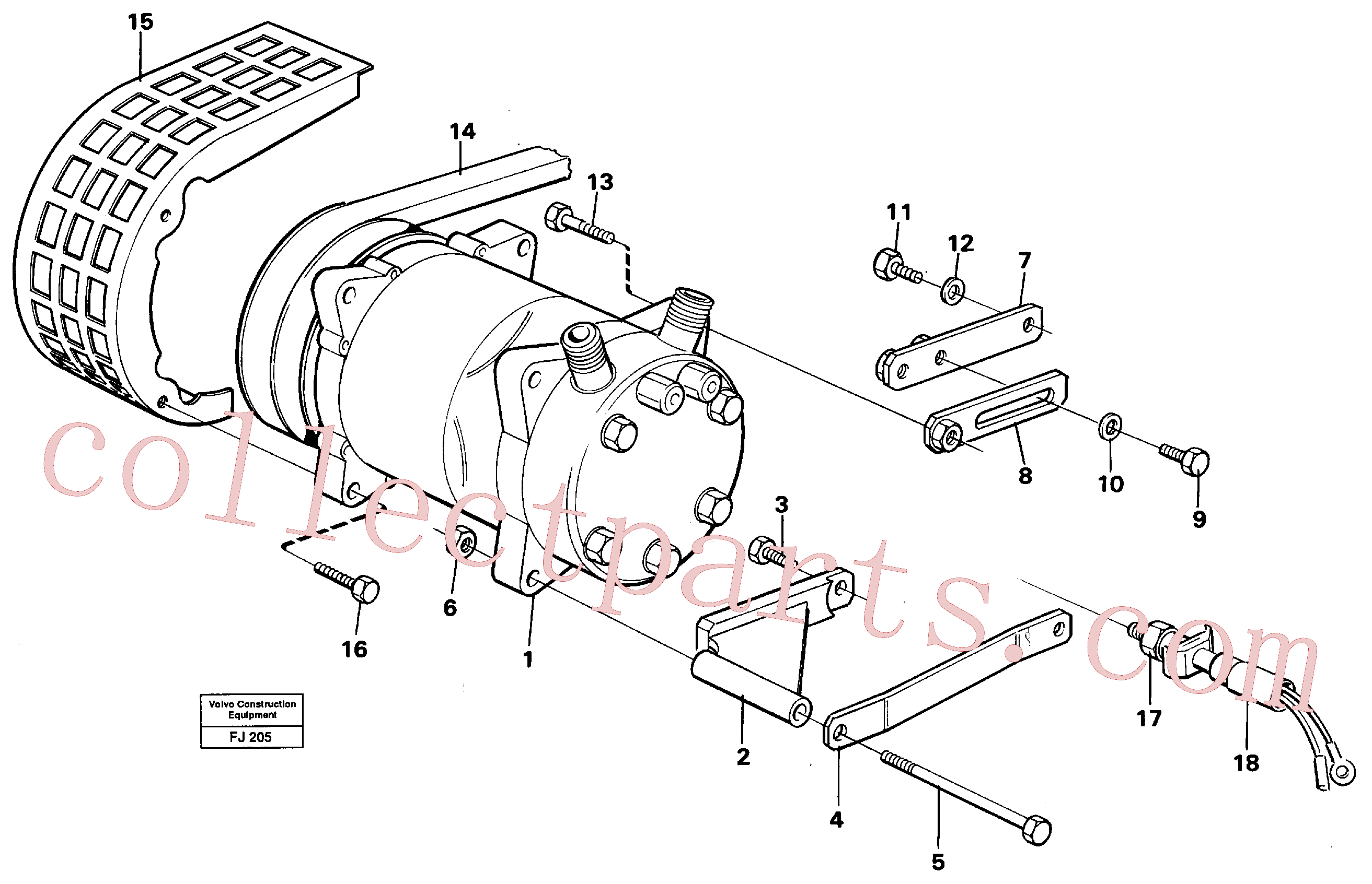 VOE14023325 for Volvo Compressor with fitting parts. Cooling agent, R12,r134a(FJ205 assembly)