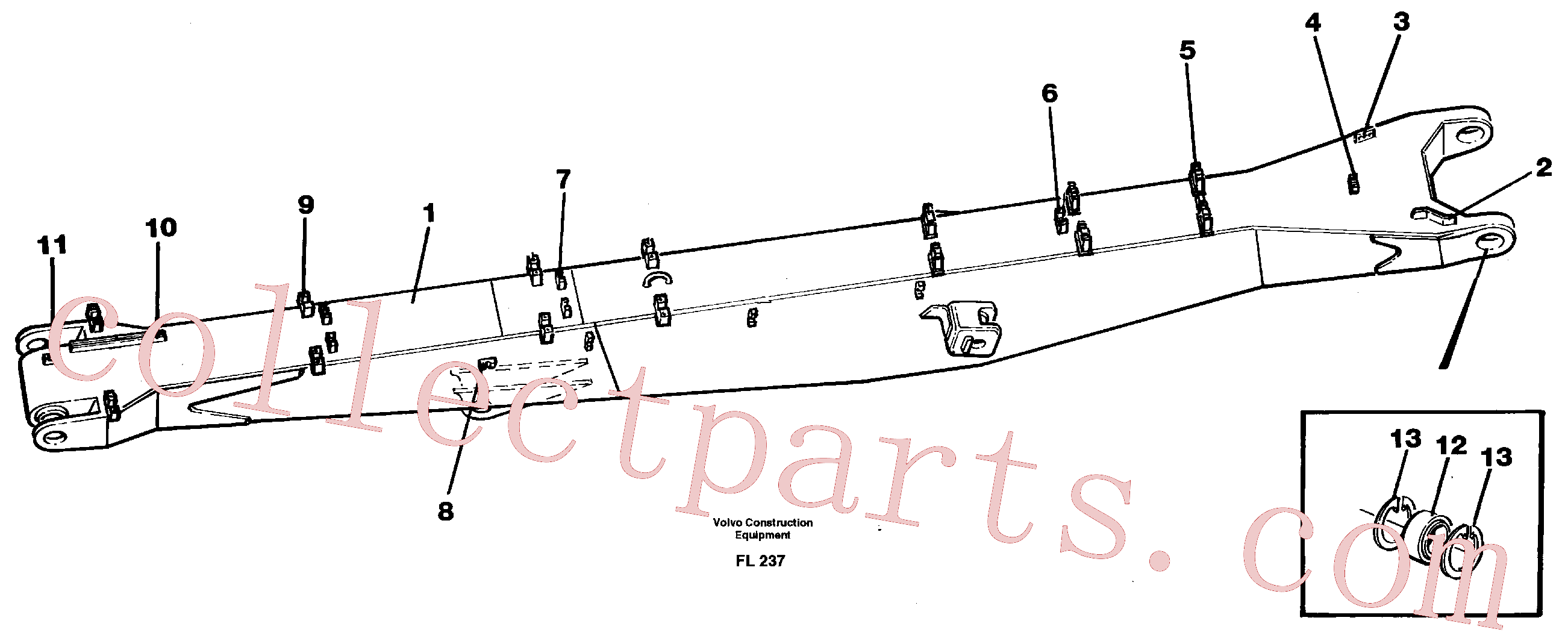 VOE14082746 for Volvo Material handling boom 8.6m(FL237 assembly)