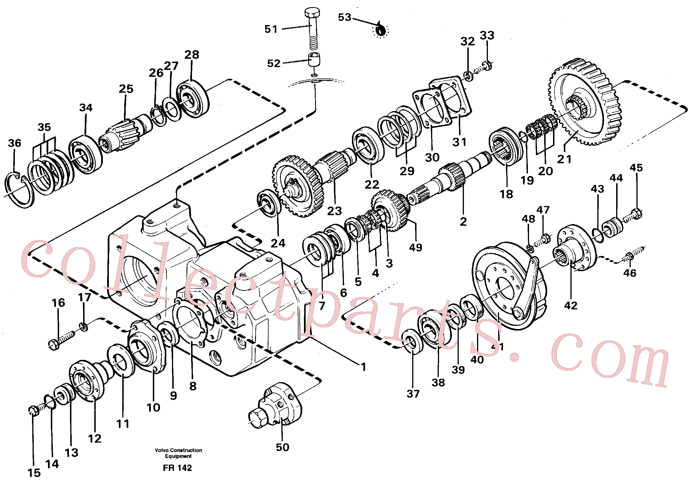 VOE13970876 for Volvo Gear box, drive gear and shafts(FR142 assembly)