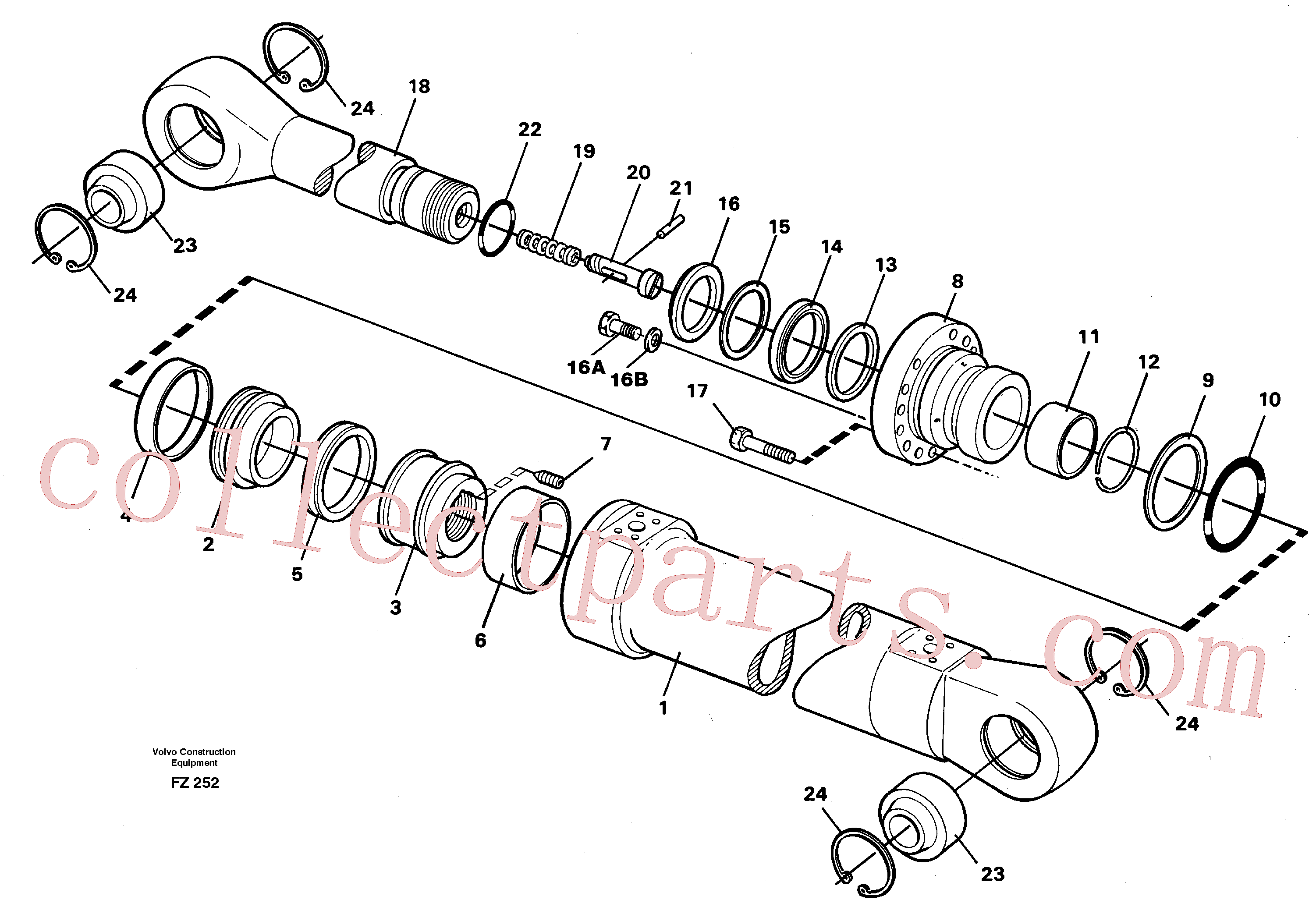 VOE14235929 for Volvo Dipper cylinder, backhoe equipment(FZ252 assembly)