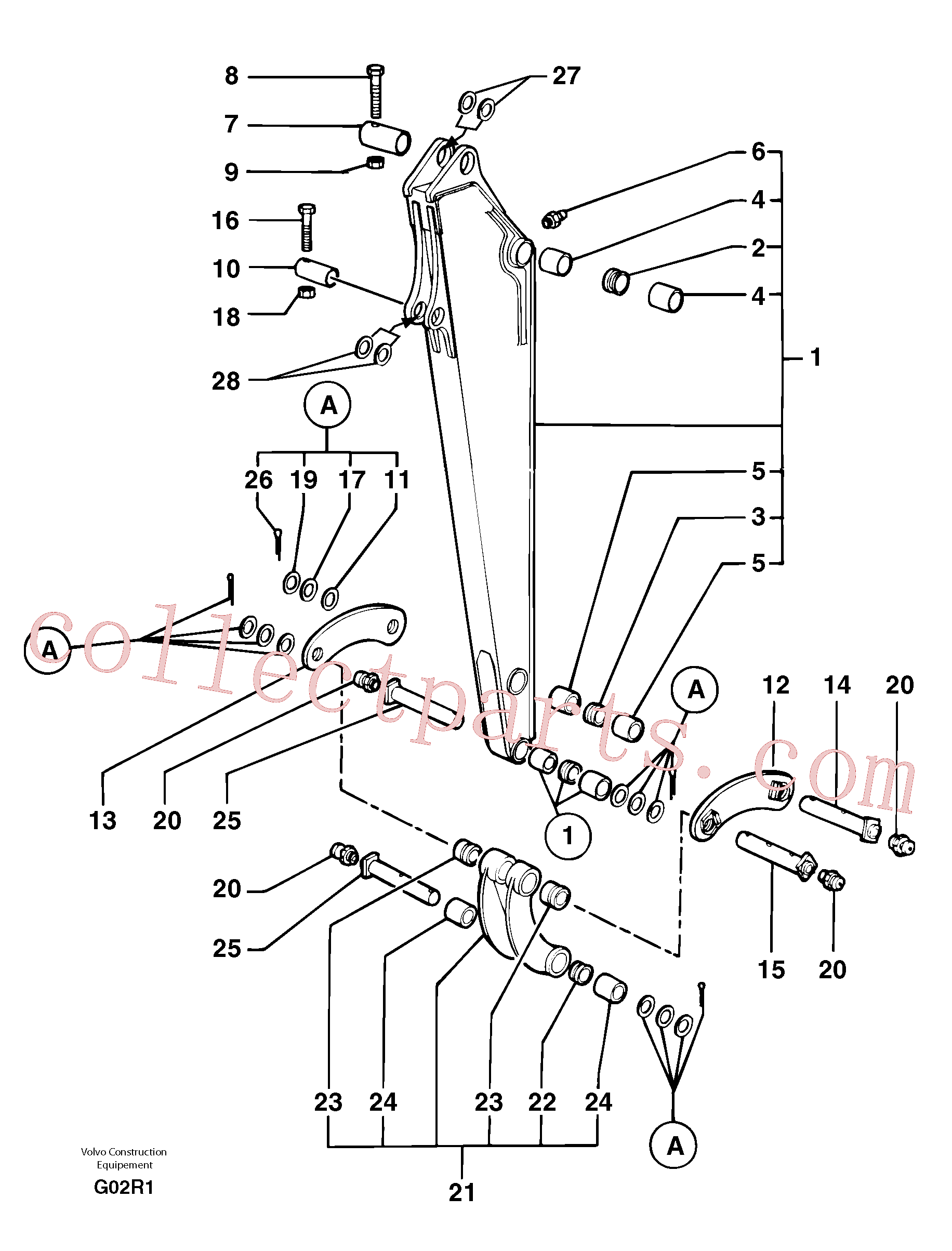 PJ5460027 for Volvo Dipper arm(G02R1 assembly)